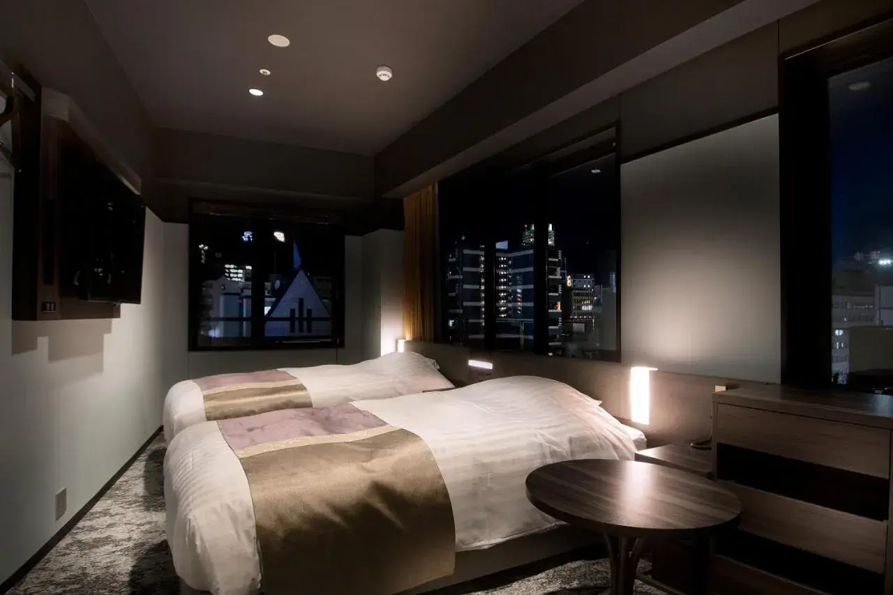 Corner Twin Room - single occupancy in Kobe Plaza Hotel West Corner Twin Room - single occupancy in Kobe Plaza Hotel West