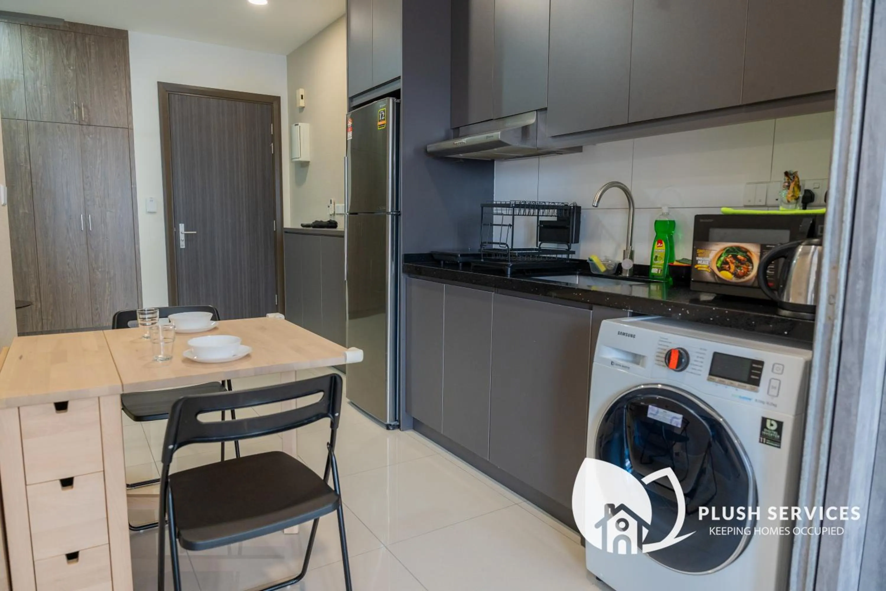 Kitchen or kitchenette in HighPark Suites in Petaling Jaya, Kelana Jaya by Plush