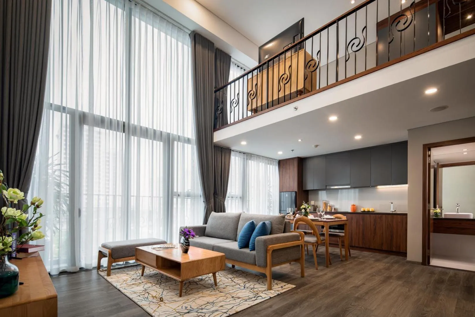 Living room in PentStudio West Lake Hanoi