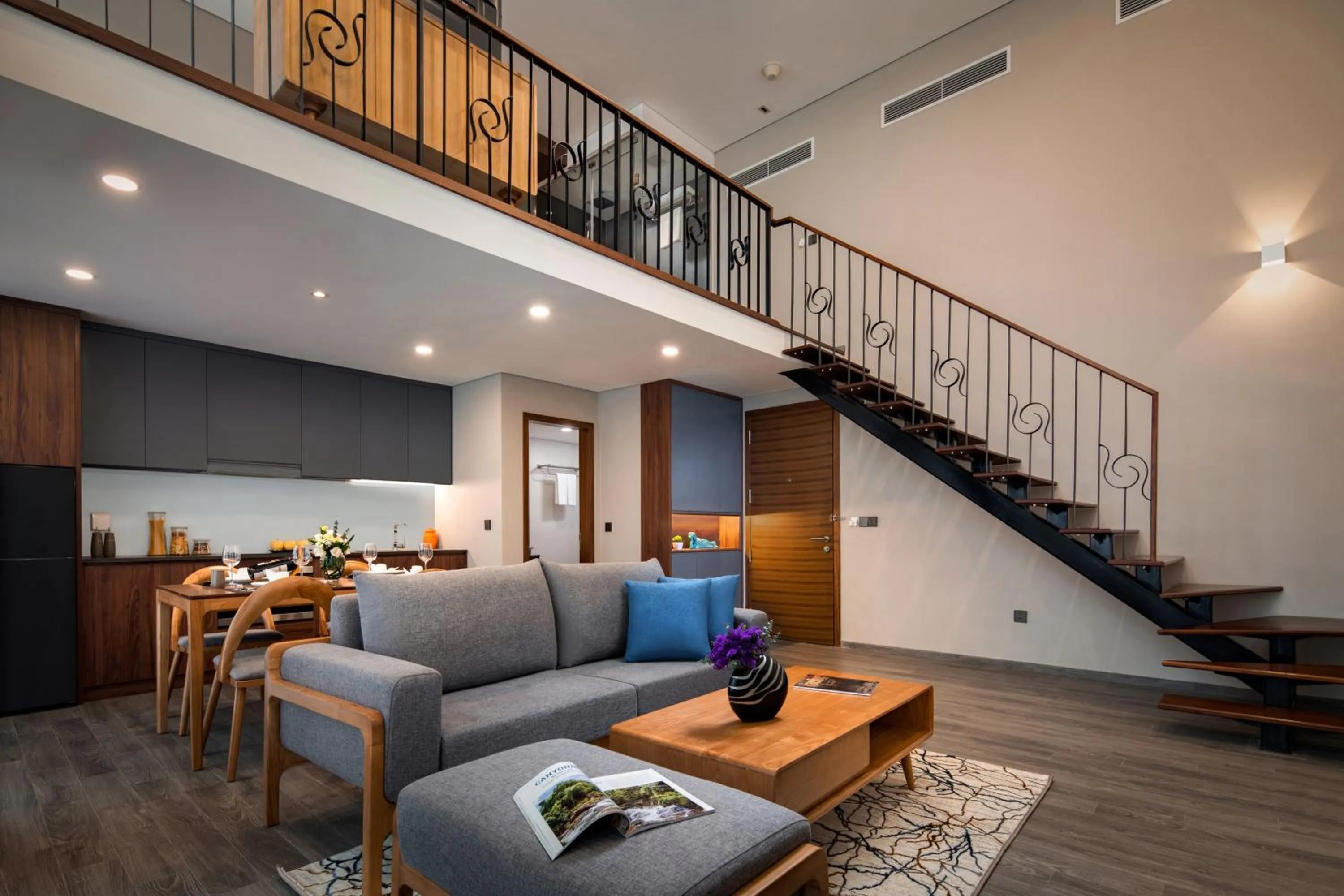 Seating area in PentStudio West Lake Hanoi