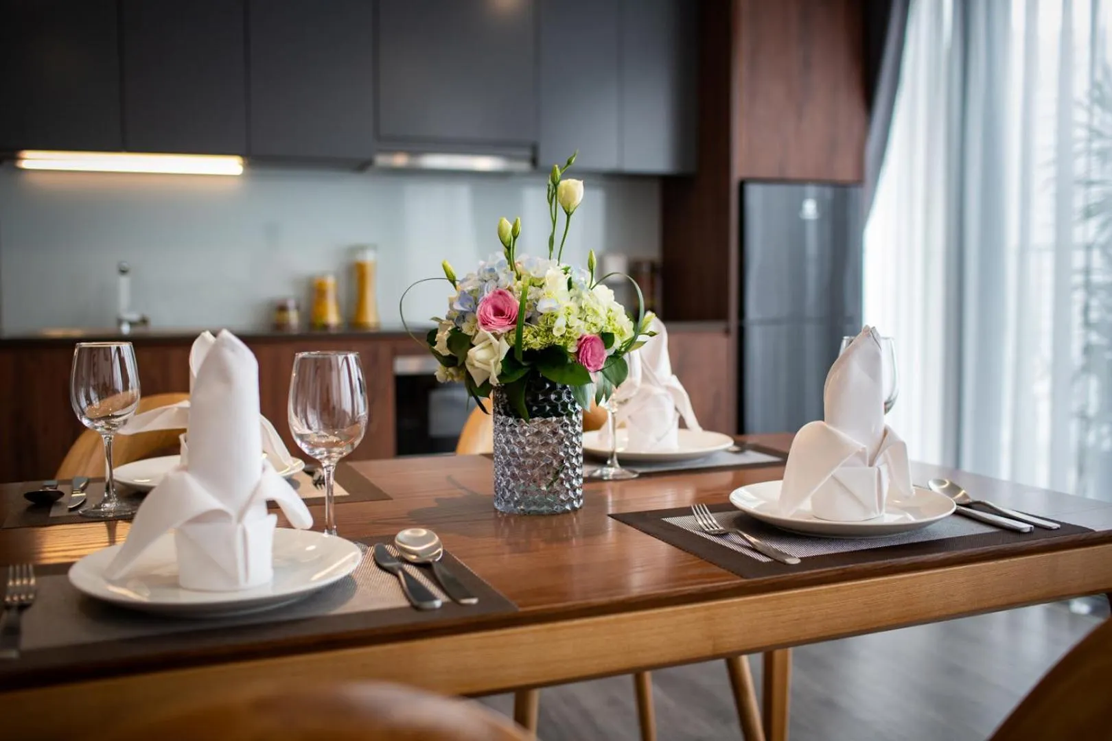 Dining area in PentStudio West Lake Hanoi