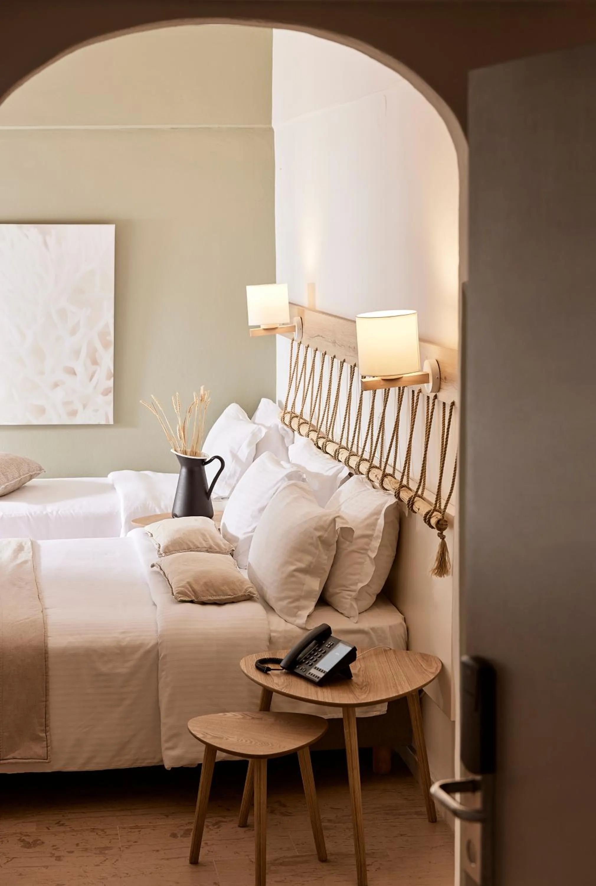 Bed in Kythnos Bay Hotel