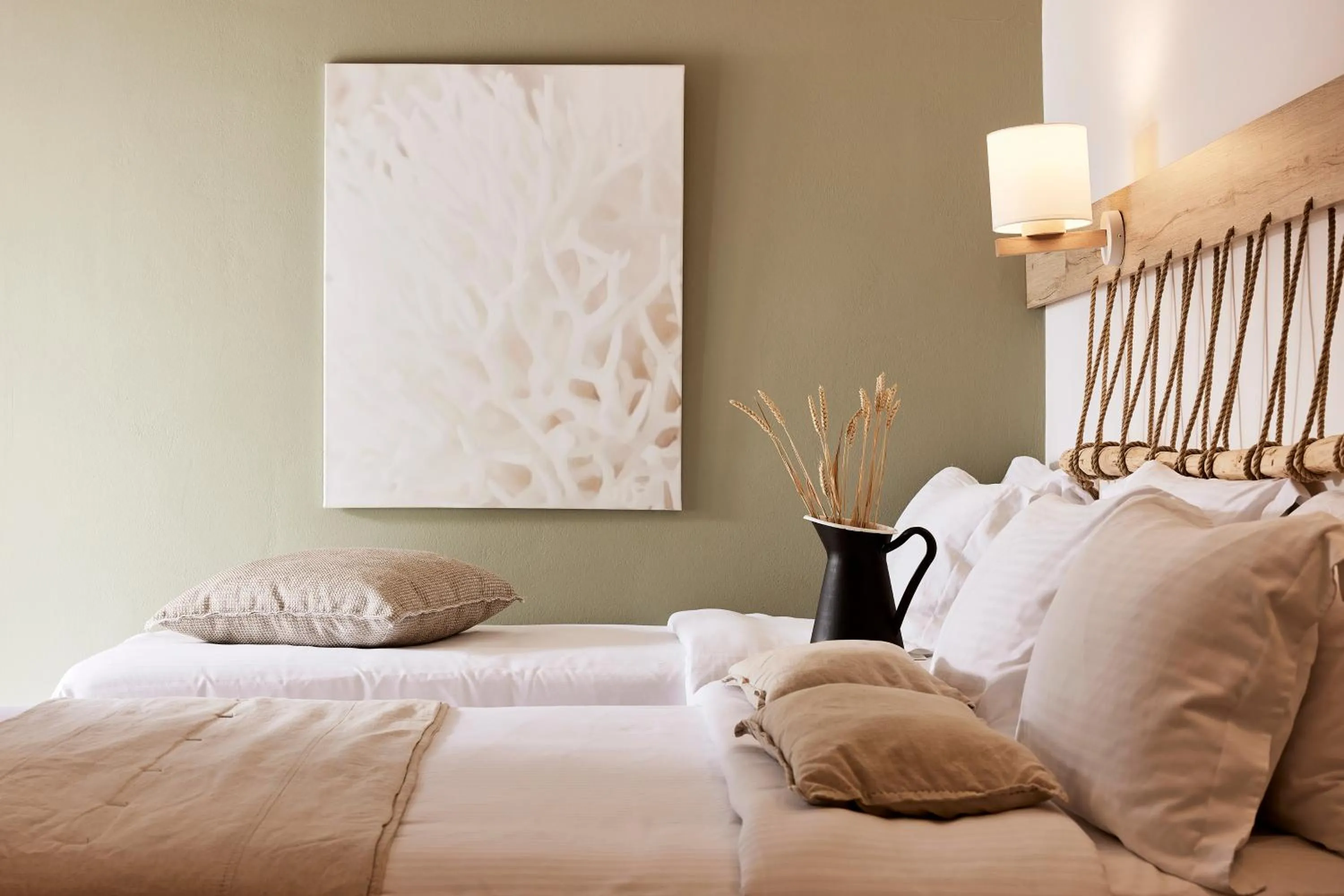 Bed in Kythnos Bay Hotel