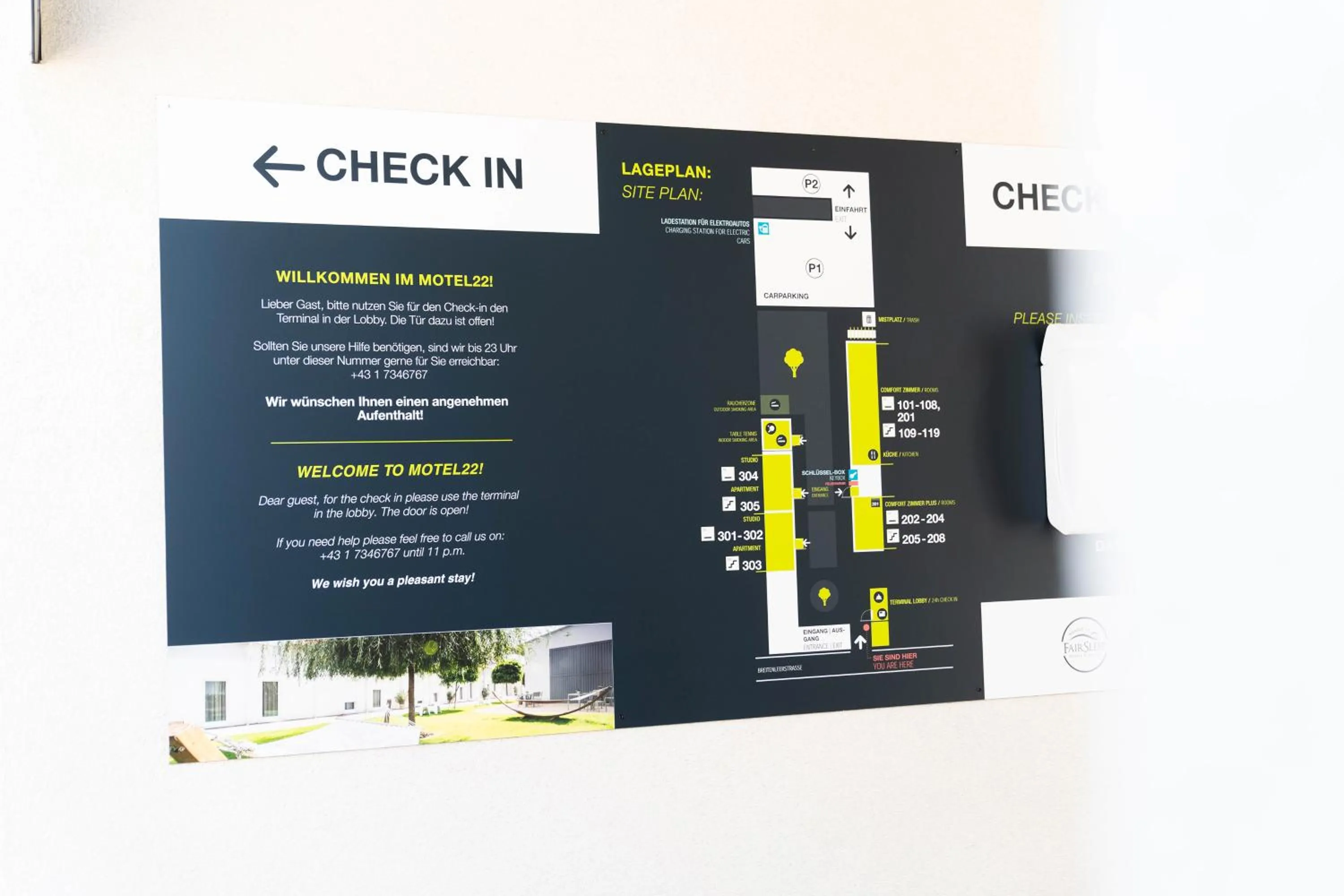 Lobby or reception in motel22 Parkplatz inklusive