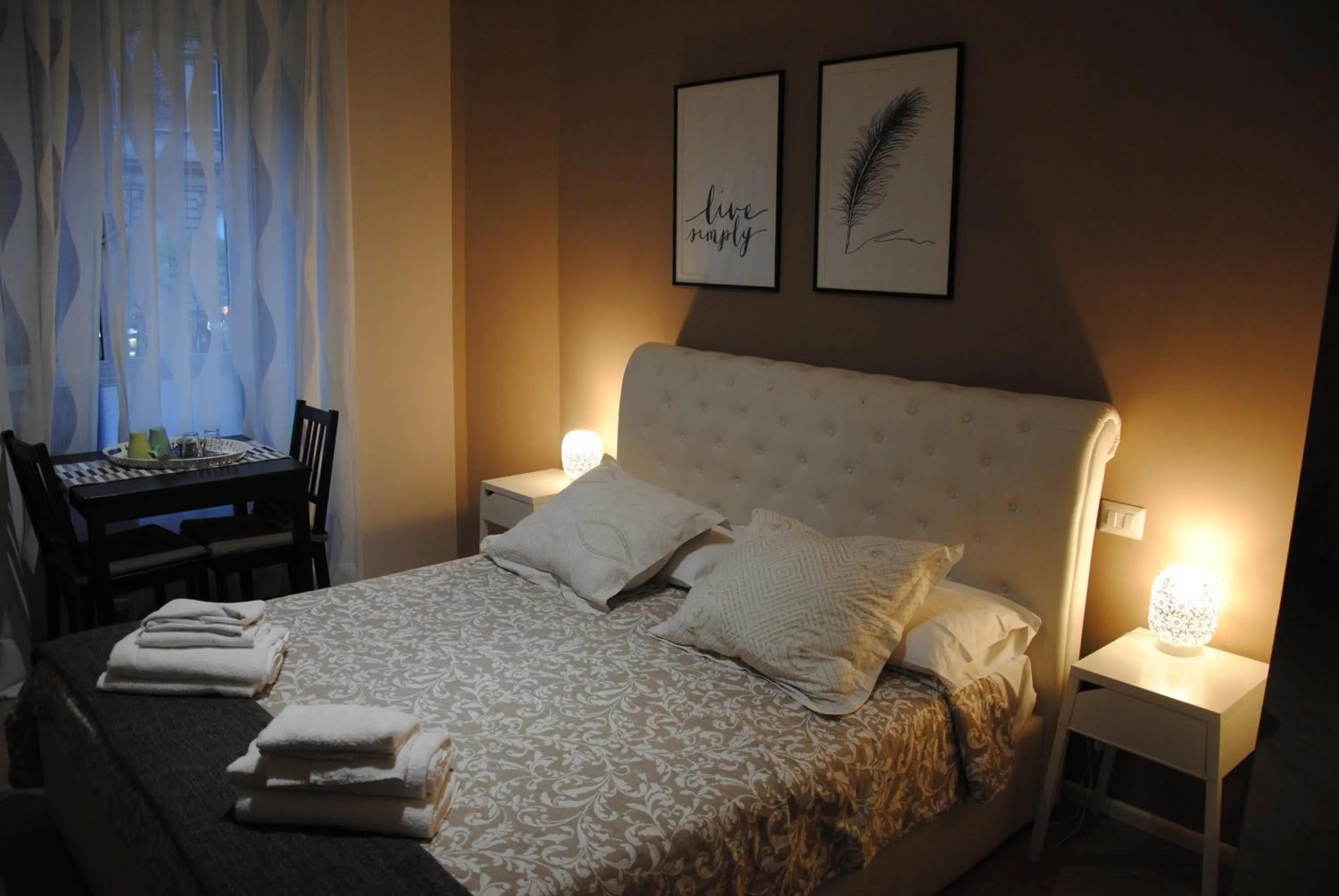 Photo of the whole room, Bed in White Vatican