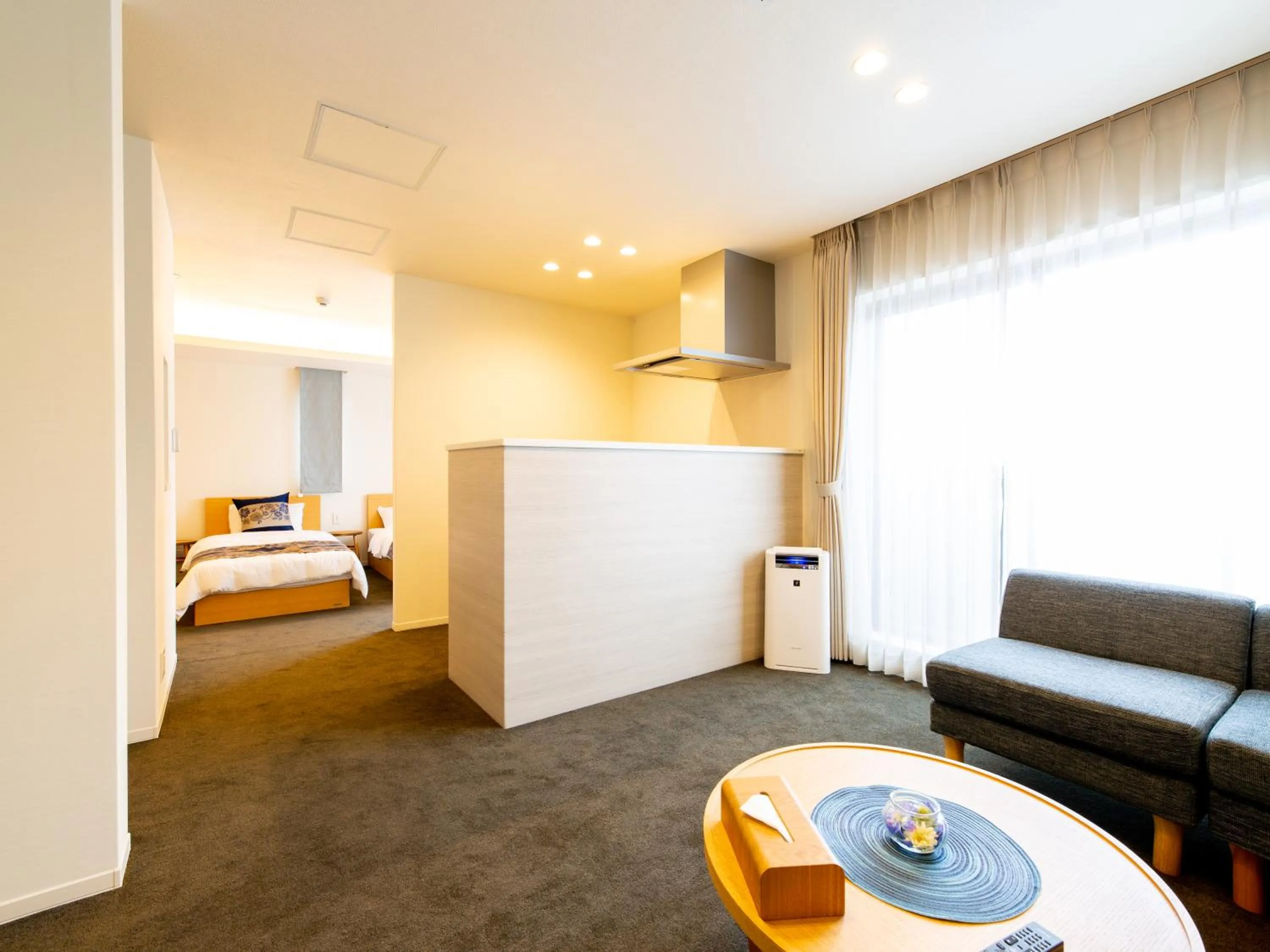 Photo of the whole room, Bed in GRAND BASE Hiroshima Ekimae