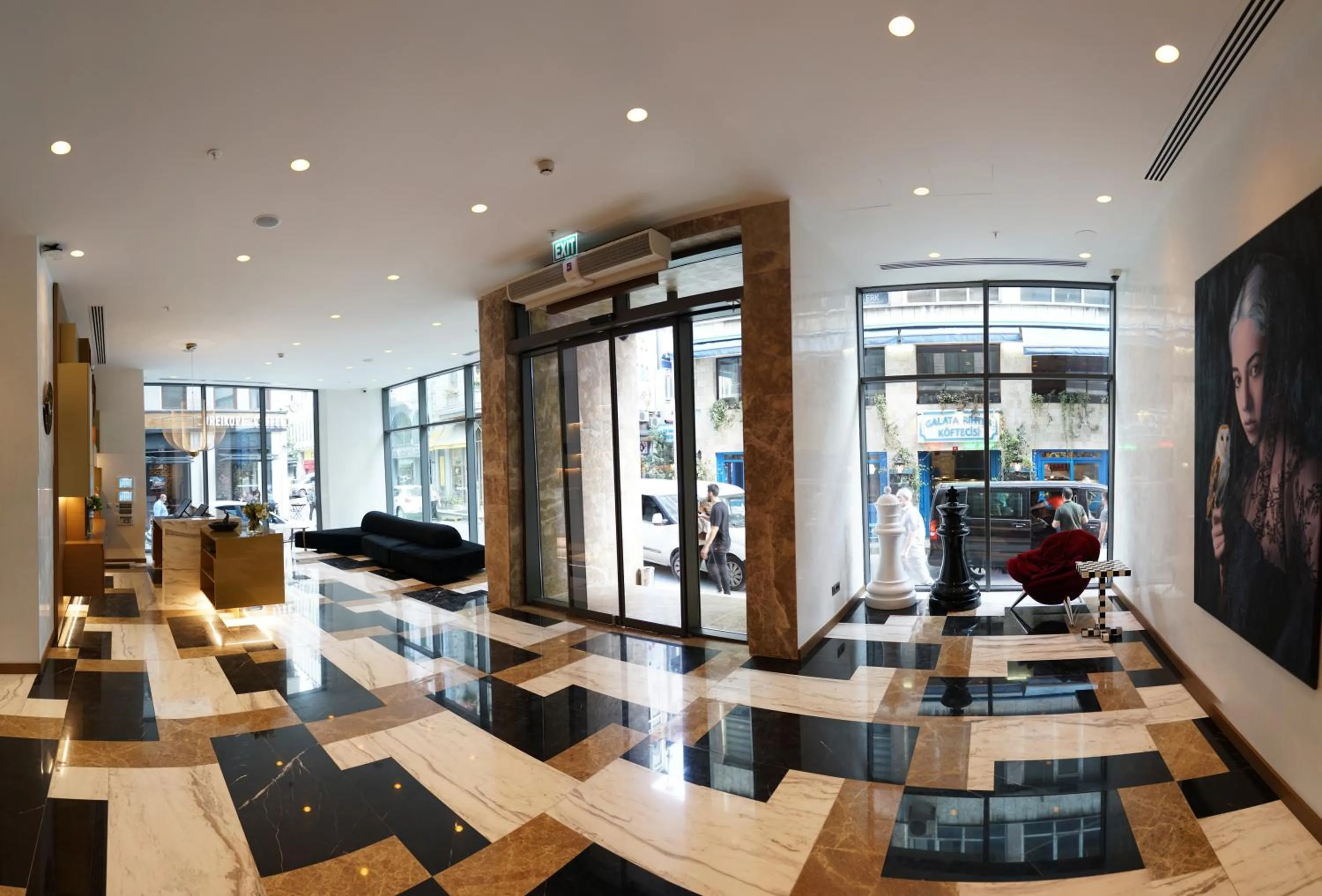 Lobby or reception in Galata's Hotel