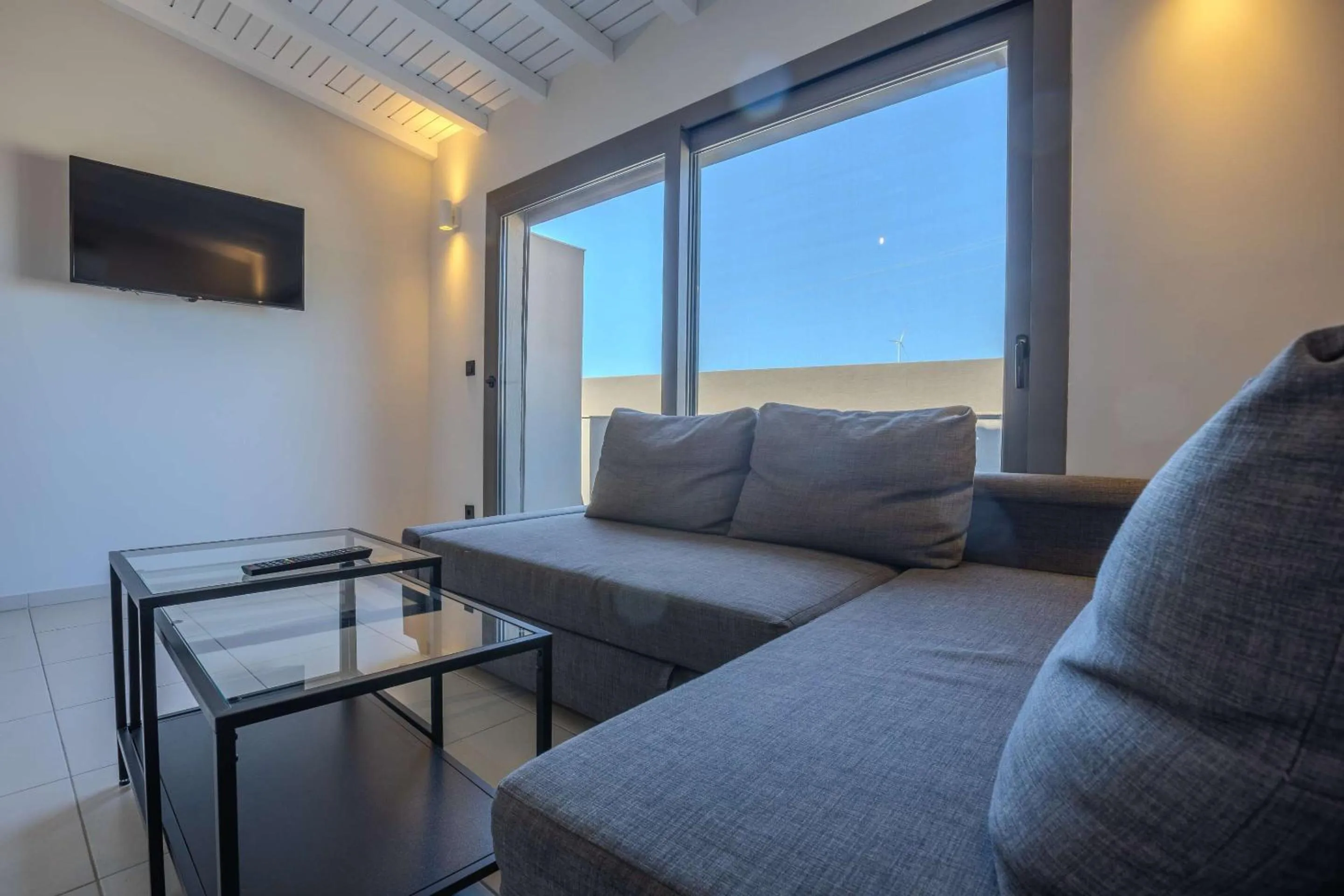 Living room in AEGEAN Apartments - Marina & Chios Island View