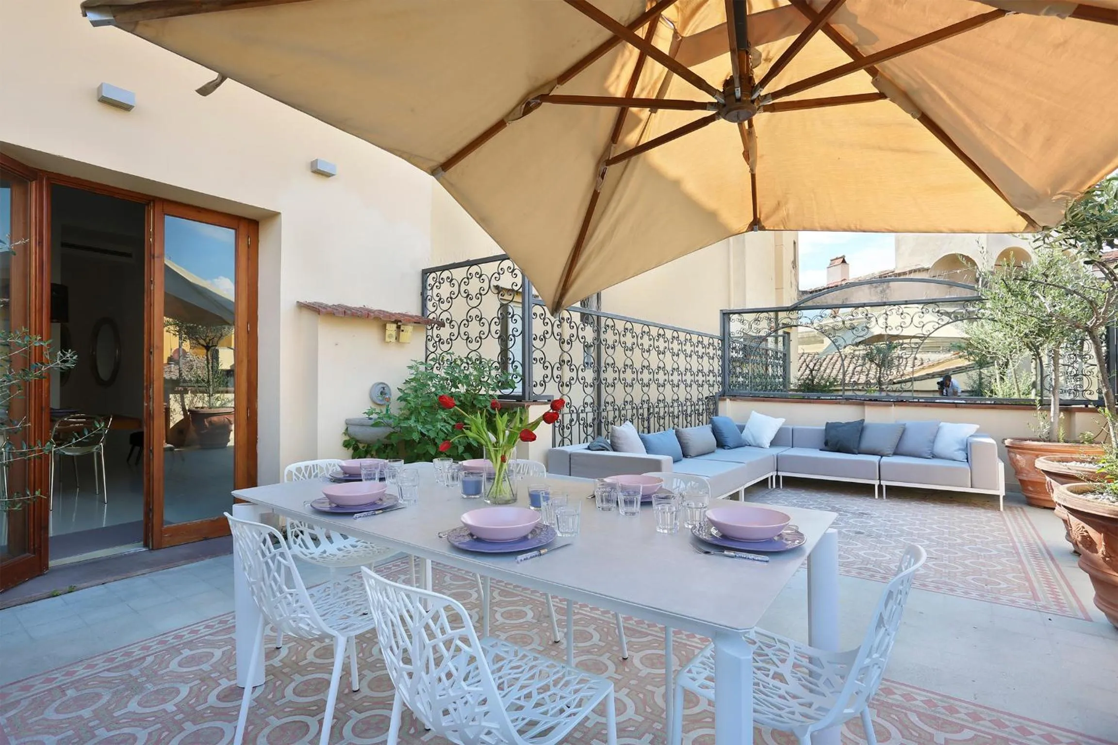Balcony/Terrace in LUXURY suite with amazing Terrace in Florence-hosted by Sweetstay