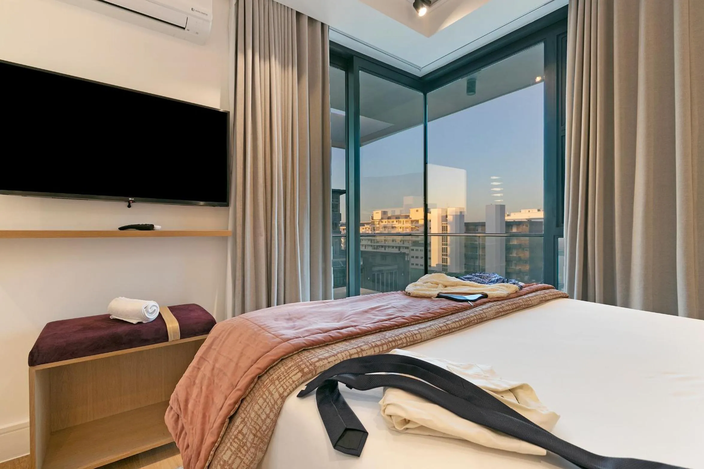 Bedroom, Bed in Latitude Aparthotel by Totalstay