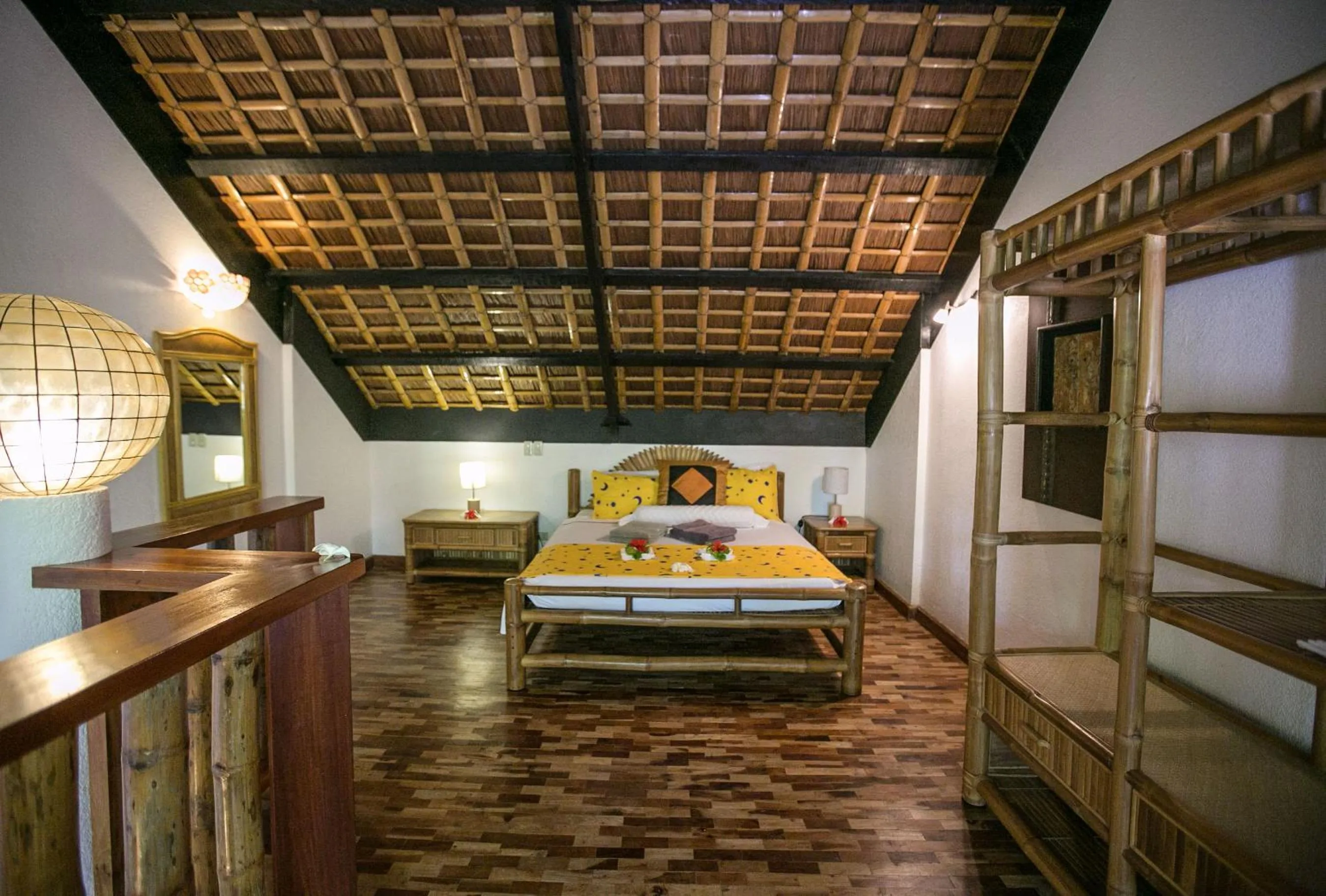 View (from property/room), Bed in Dolphin House Resort Moalboal