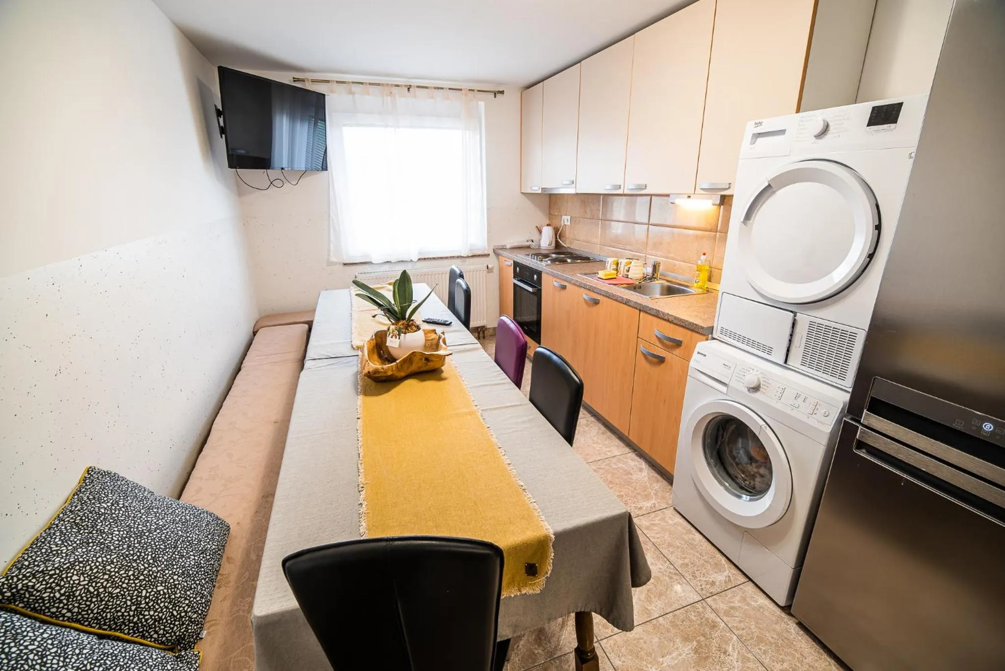 Kitchen or kitchenette in Rooms at Trimček