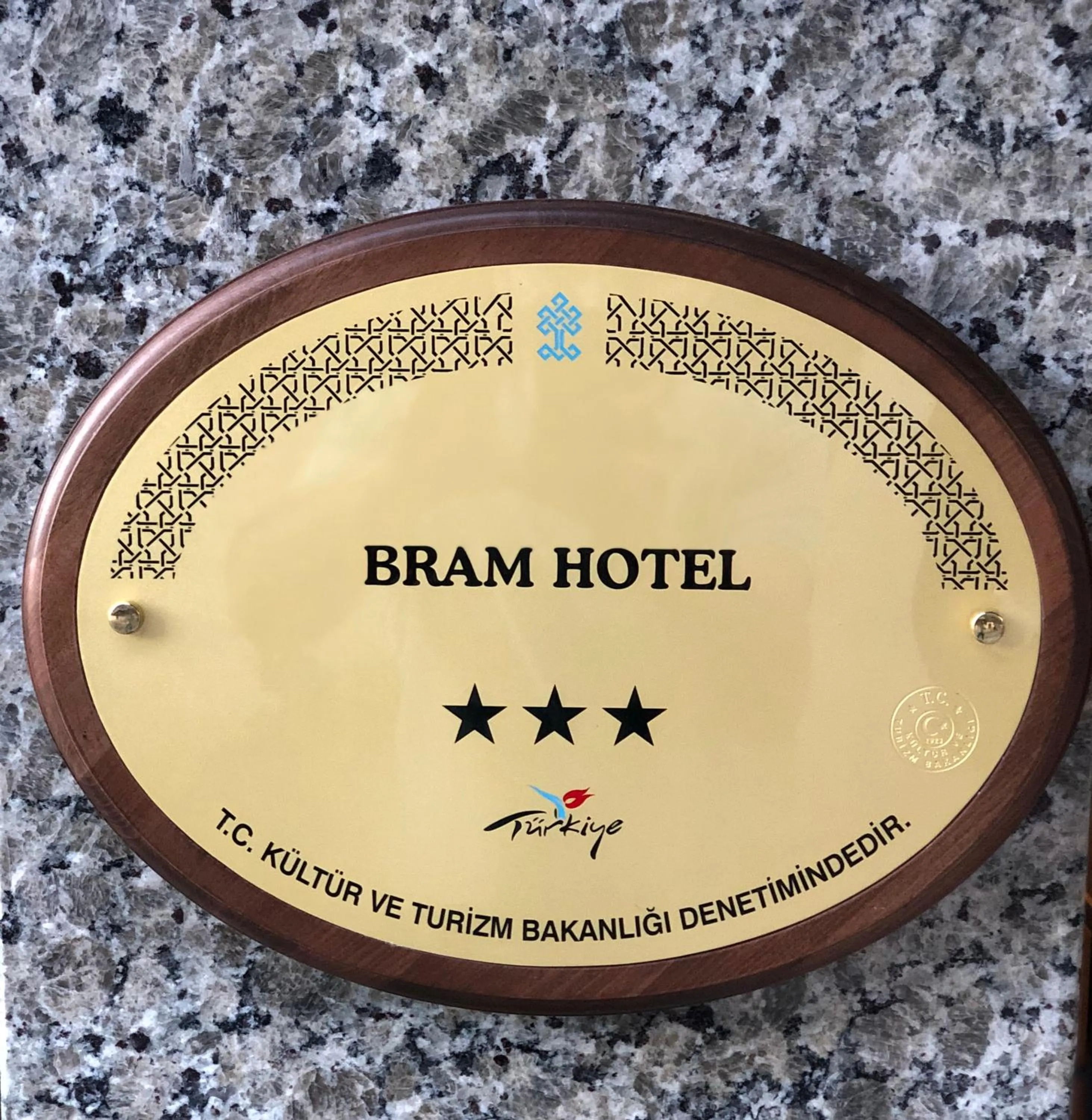 Logo/Certificate/Sign in Bram Hotel Istanbul