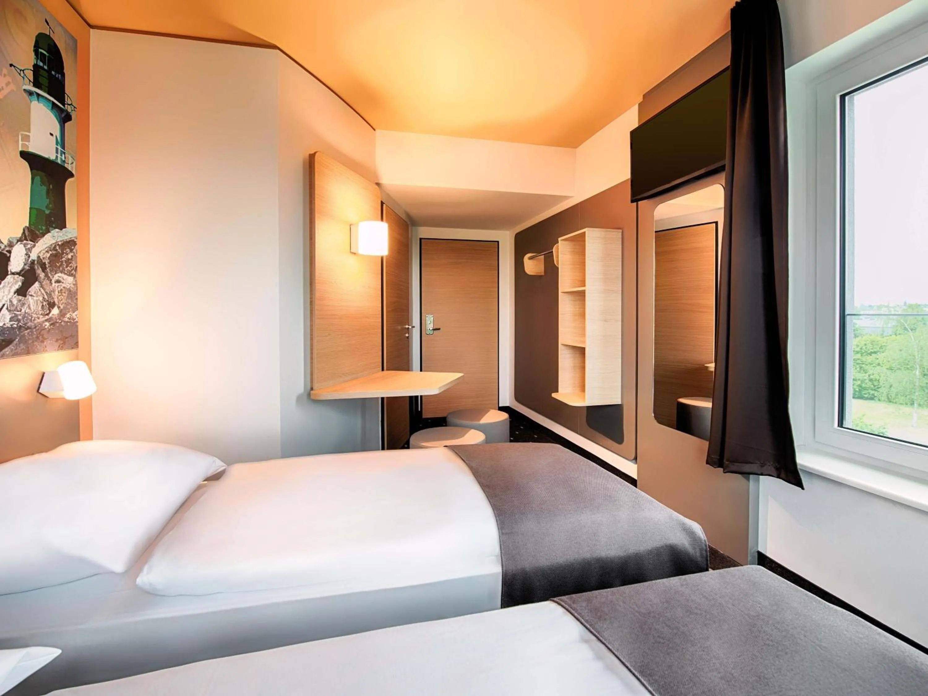 Photo of the whole room, Bed in B&B Hotel Rostock-Hafen