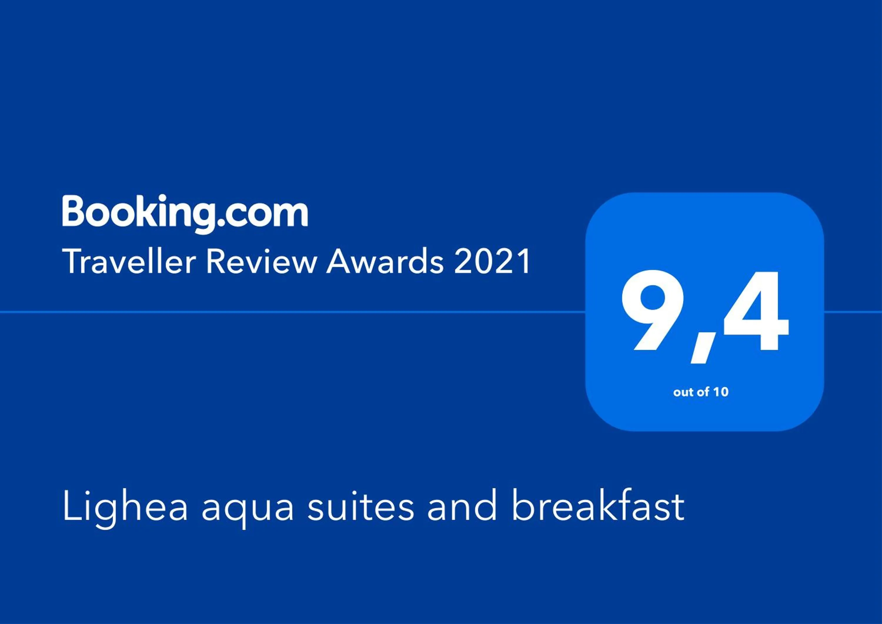 Certificate/Award in Lighea aqua suites and breakfast