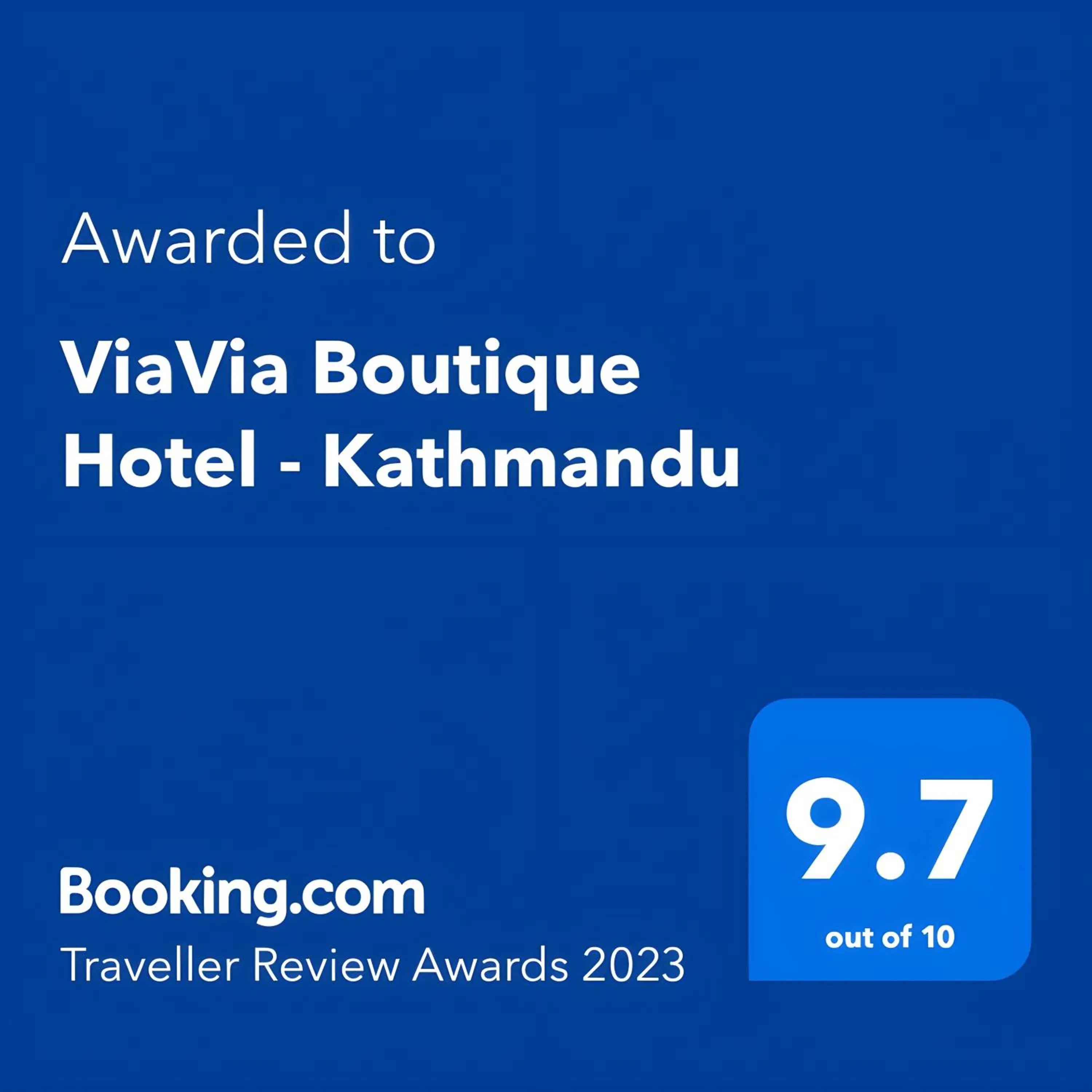 Certificate/Award in ViaVia Boutique Hotel - Kathmandu