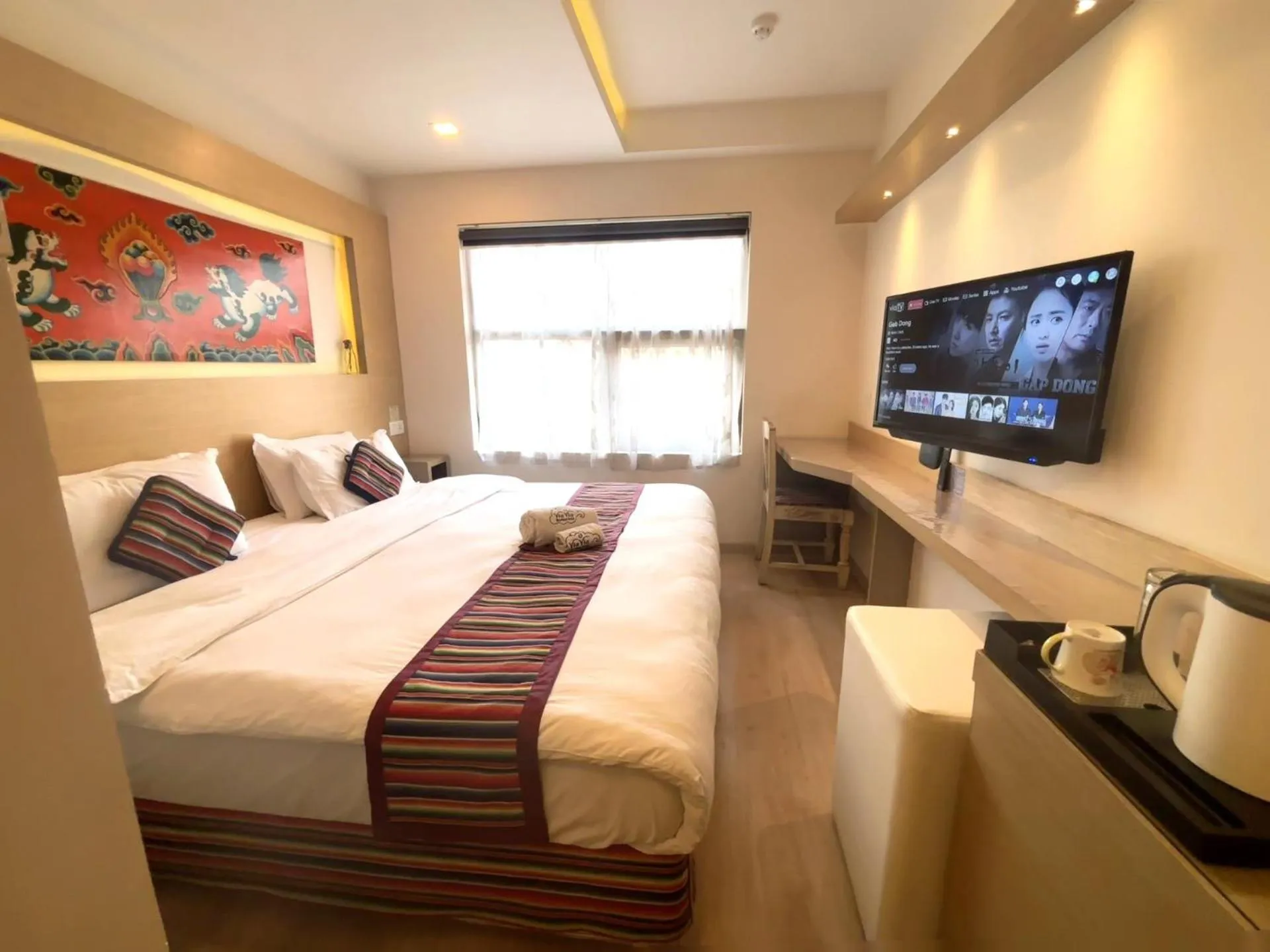 Kitchen or kitchenette, Bed in ViaVia Boutique Hotel - Kathmandu