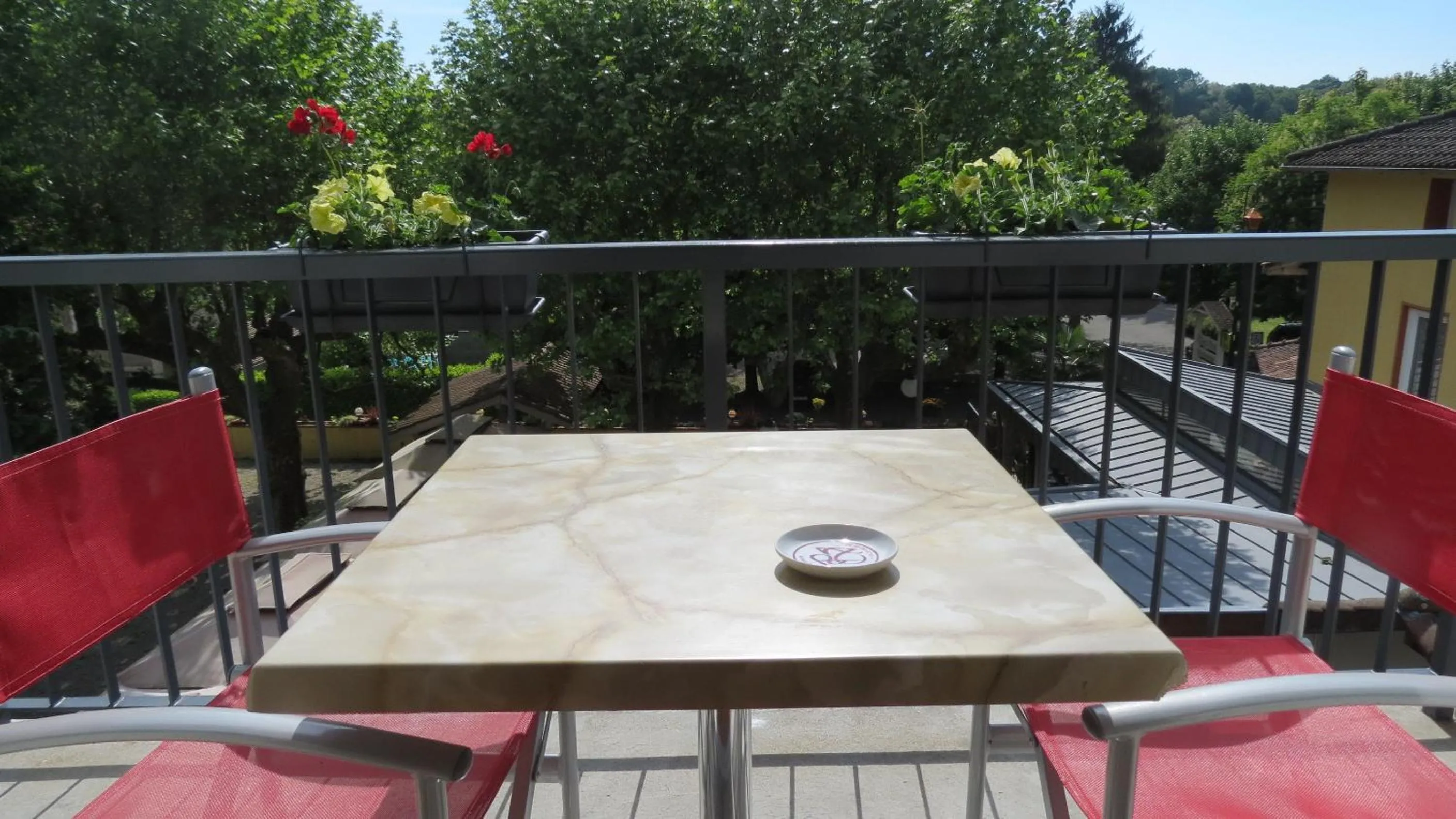 Balcony/Terrace in Logis Hôtel Restaurant Chez Nous