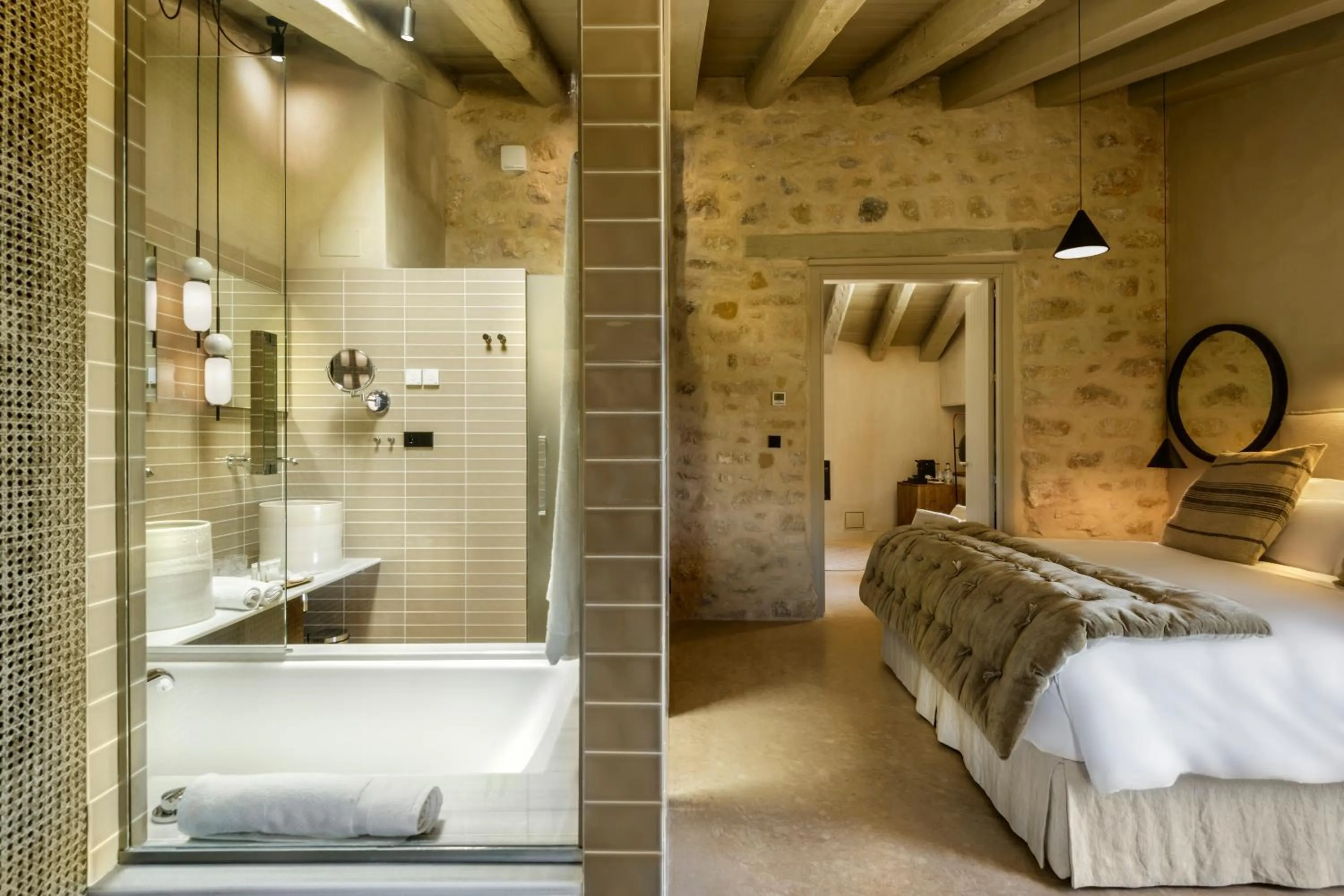 Bathroom, Bed in Torre del Marqués Hotel Spa & Winery - Small Luxury Hotels