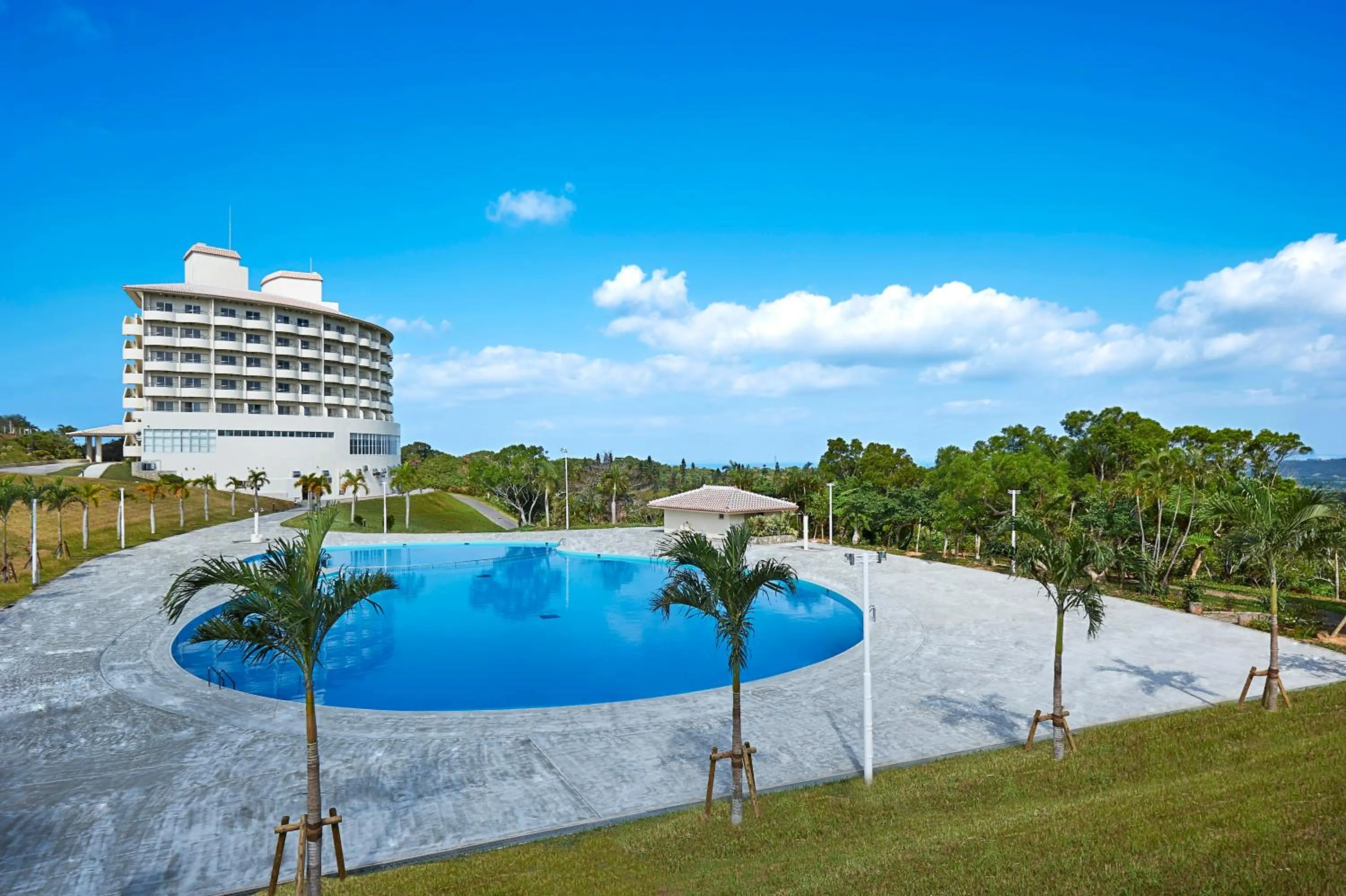 Pool view in ANA Crowne Plaza Resort Okinawa Uruma Hills By IHG
