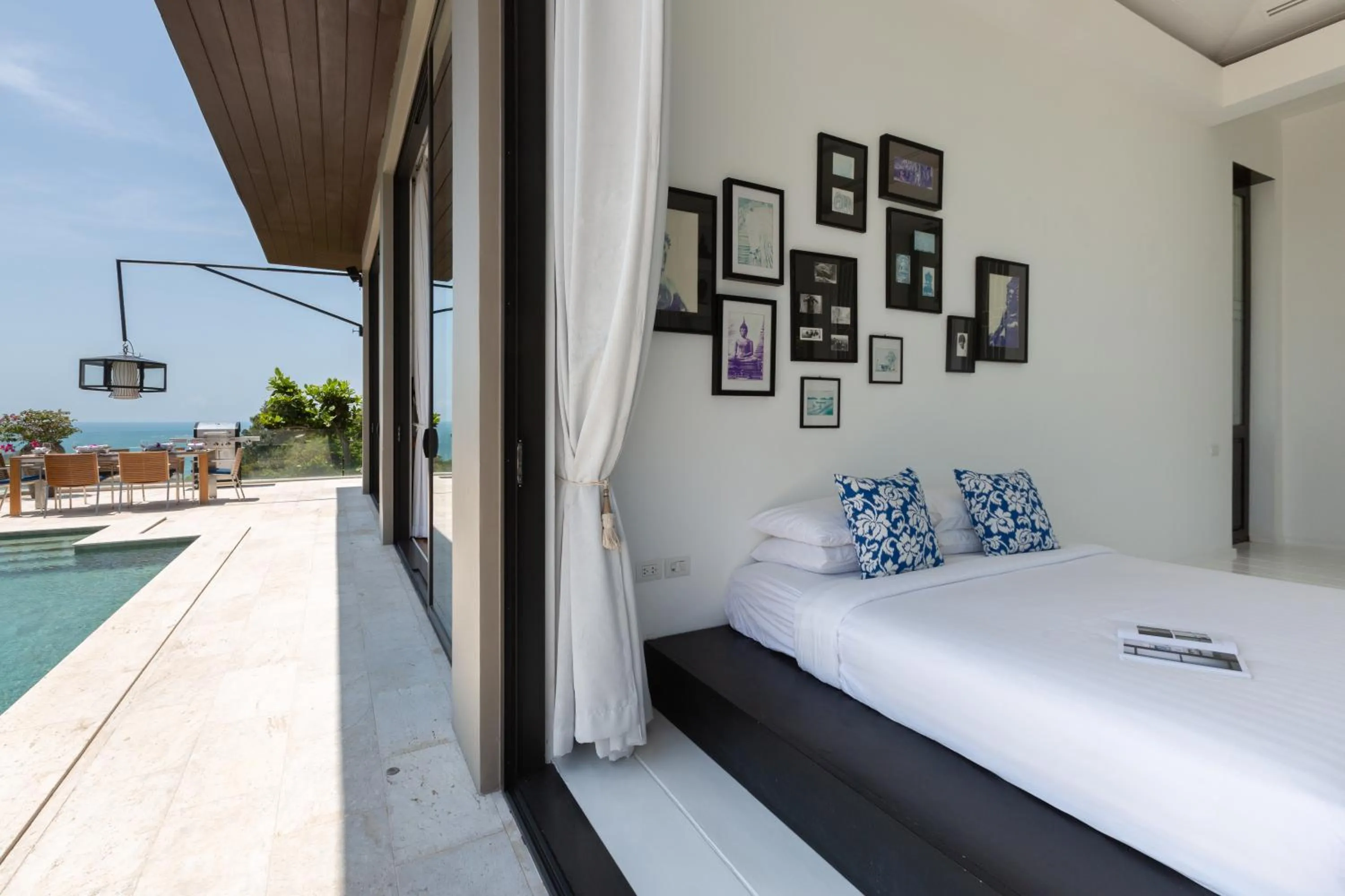 Bed in Villa Belle - fully serviced private sea view villa with an award winning in-house cook