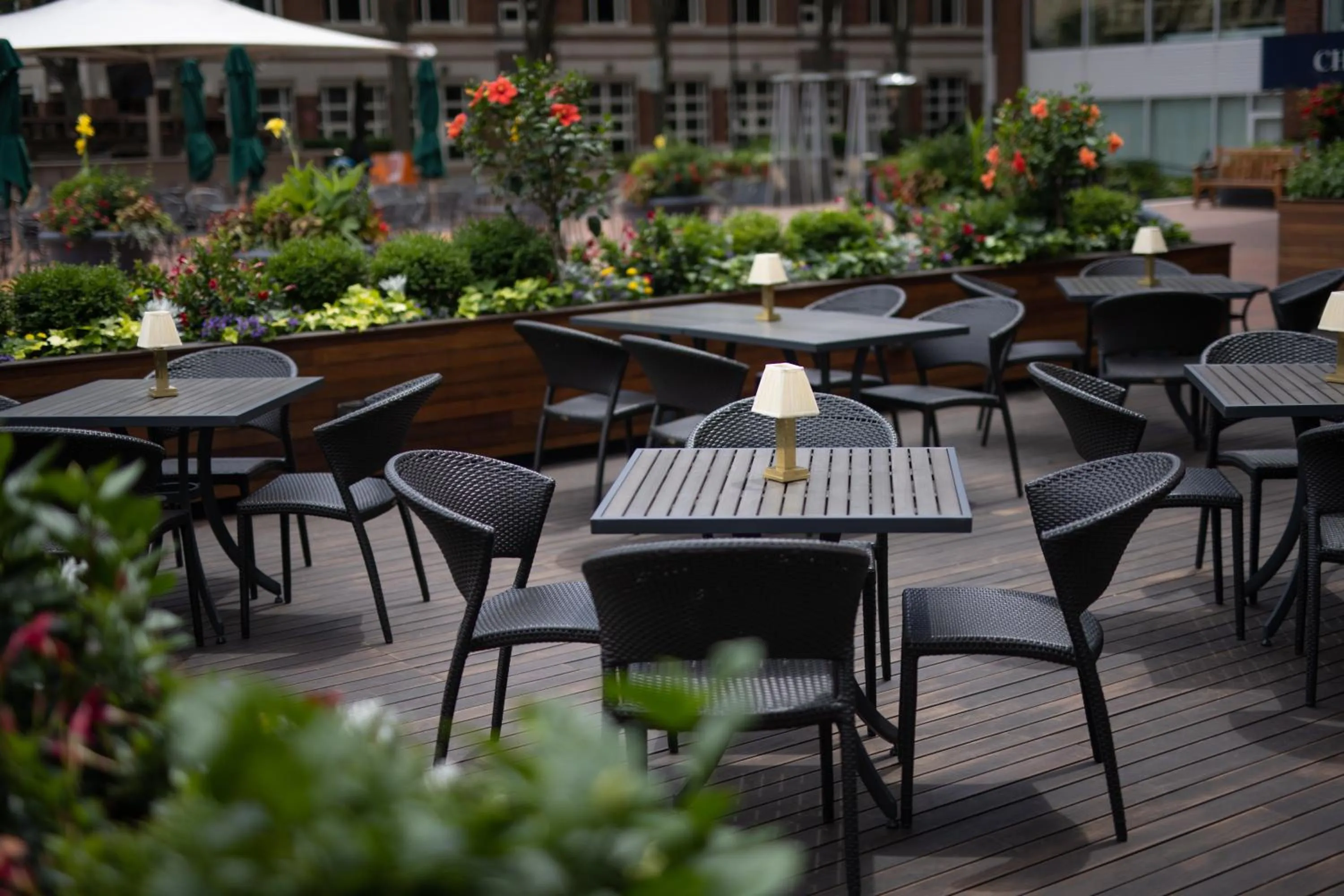 Patio in The Charles Hotel in Harvard Square
