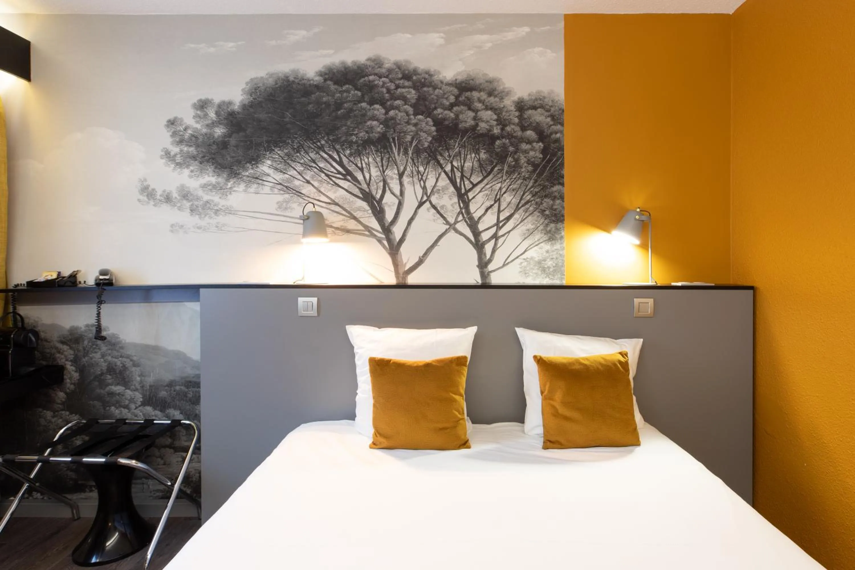 Bedroom, Bed in Logis Hôtel du Haut-Bugey