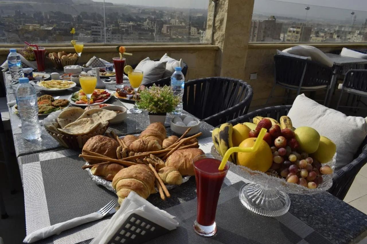 Breakfast in Eco green pyramids hotel