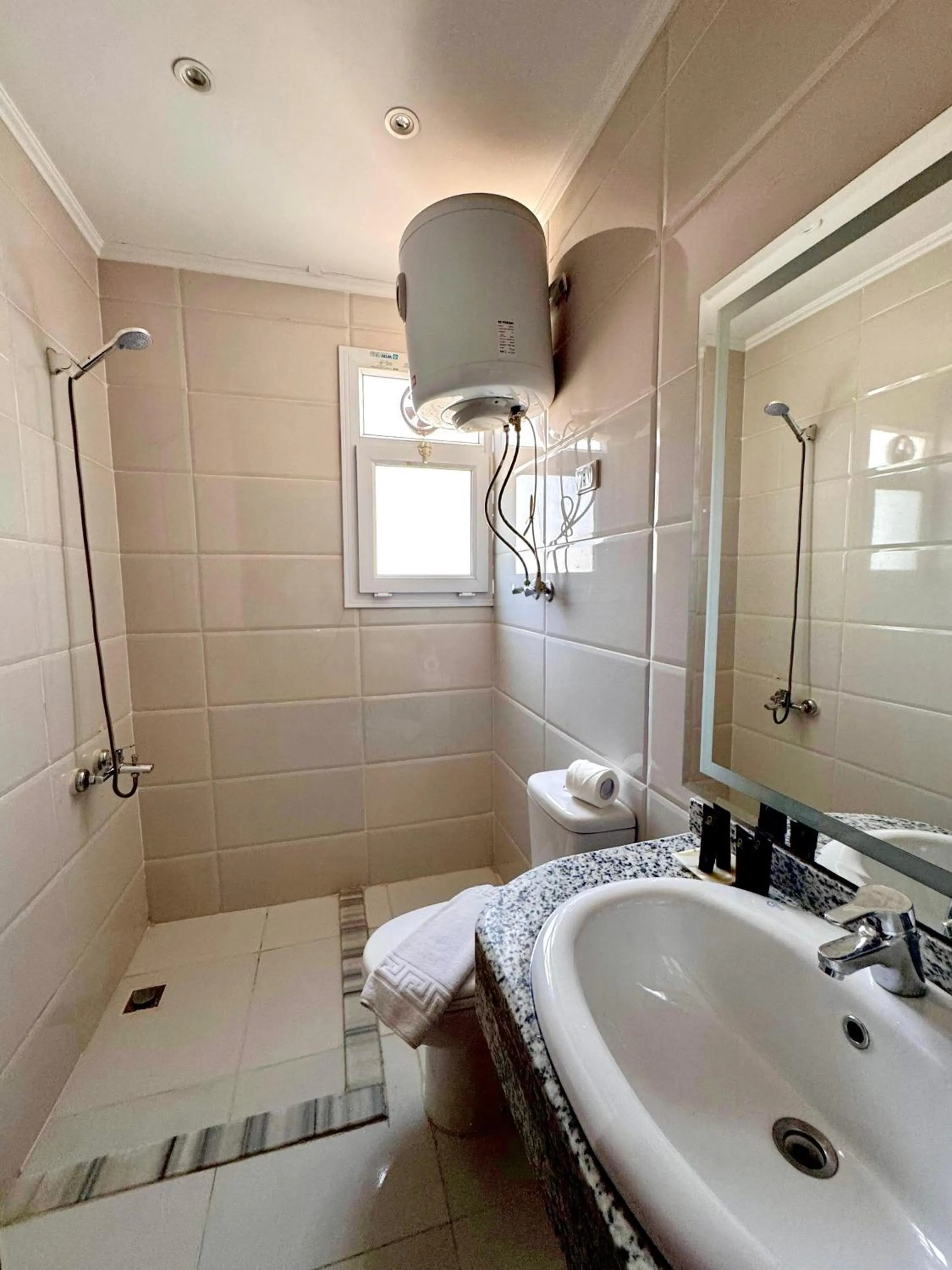 Shower in Eco green pyramids hotel