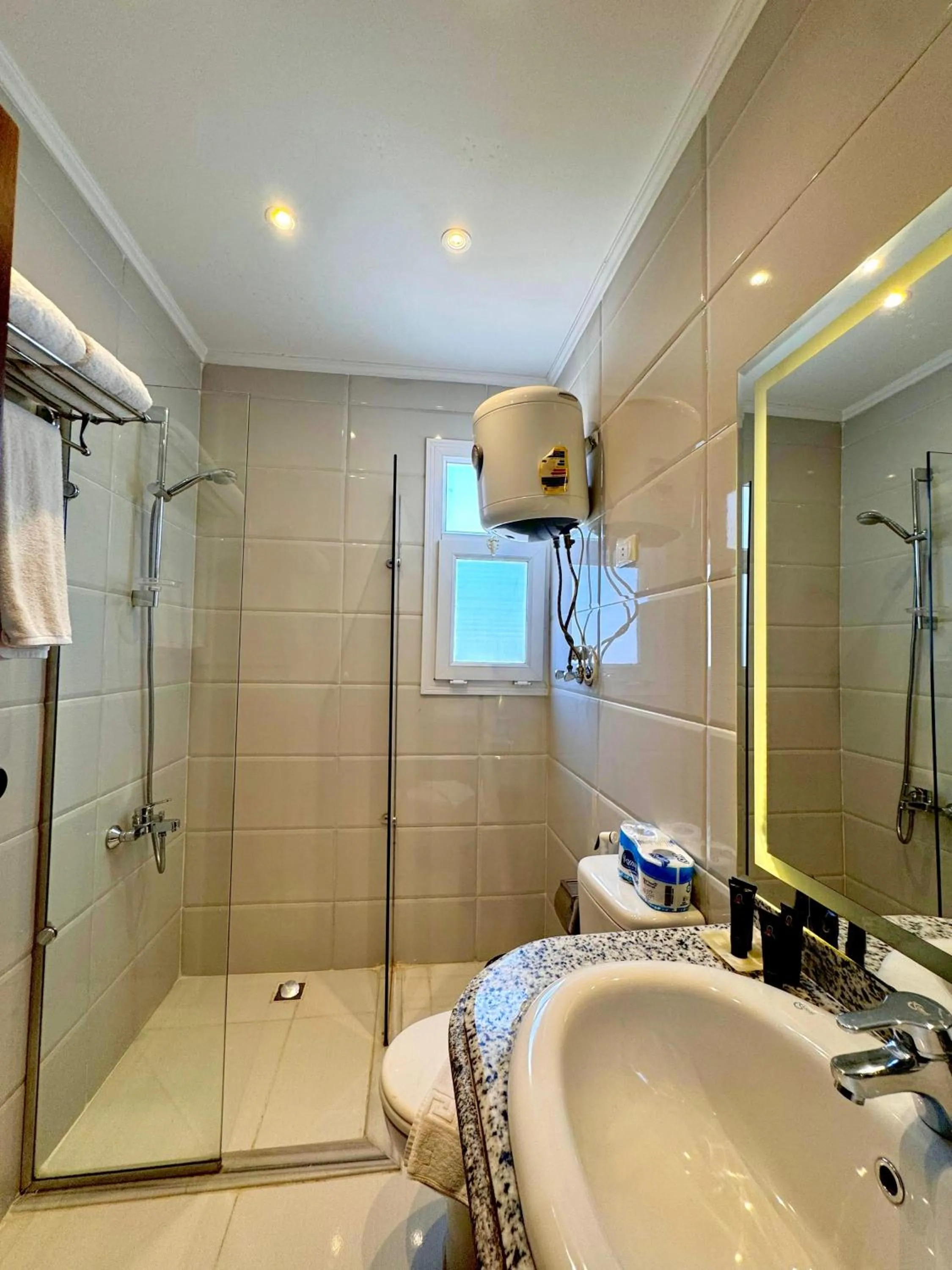 Shower in Eco green pyramids hotel