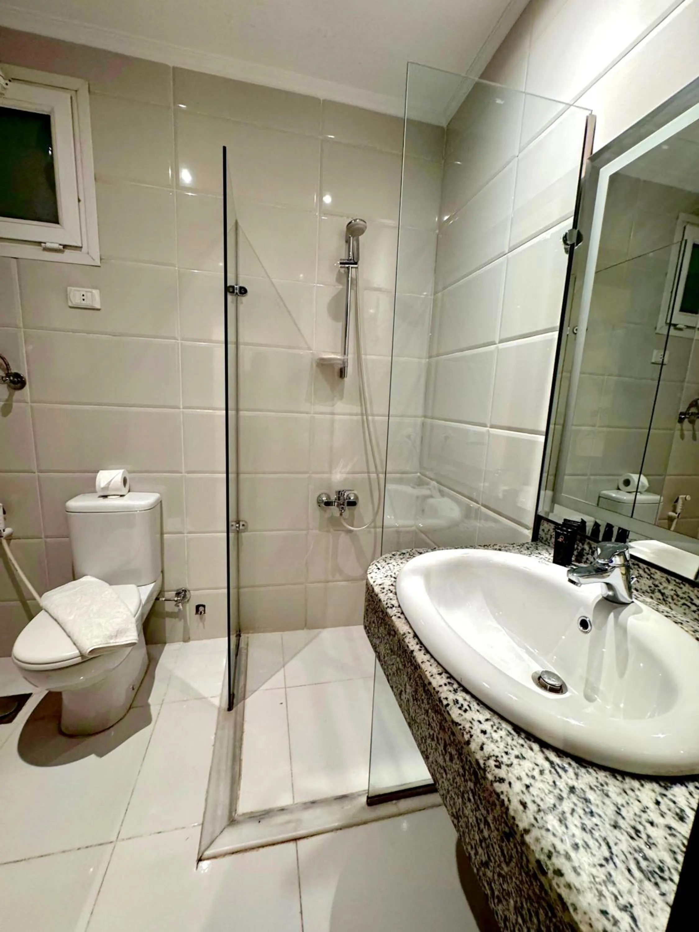 Shower in Eco green pyramids hotel