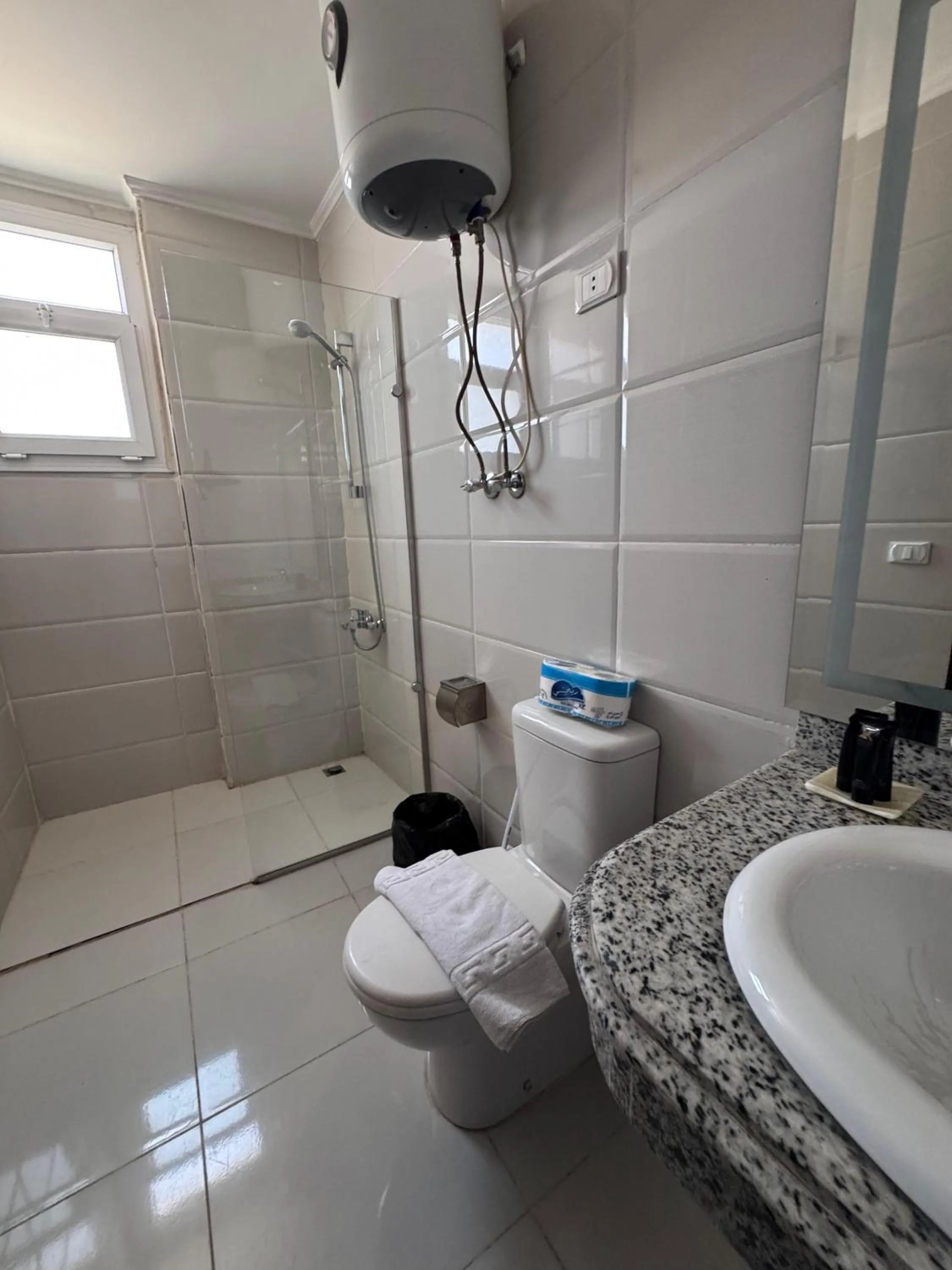 Shower in Eco green pyramids hotel