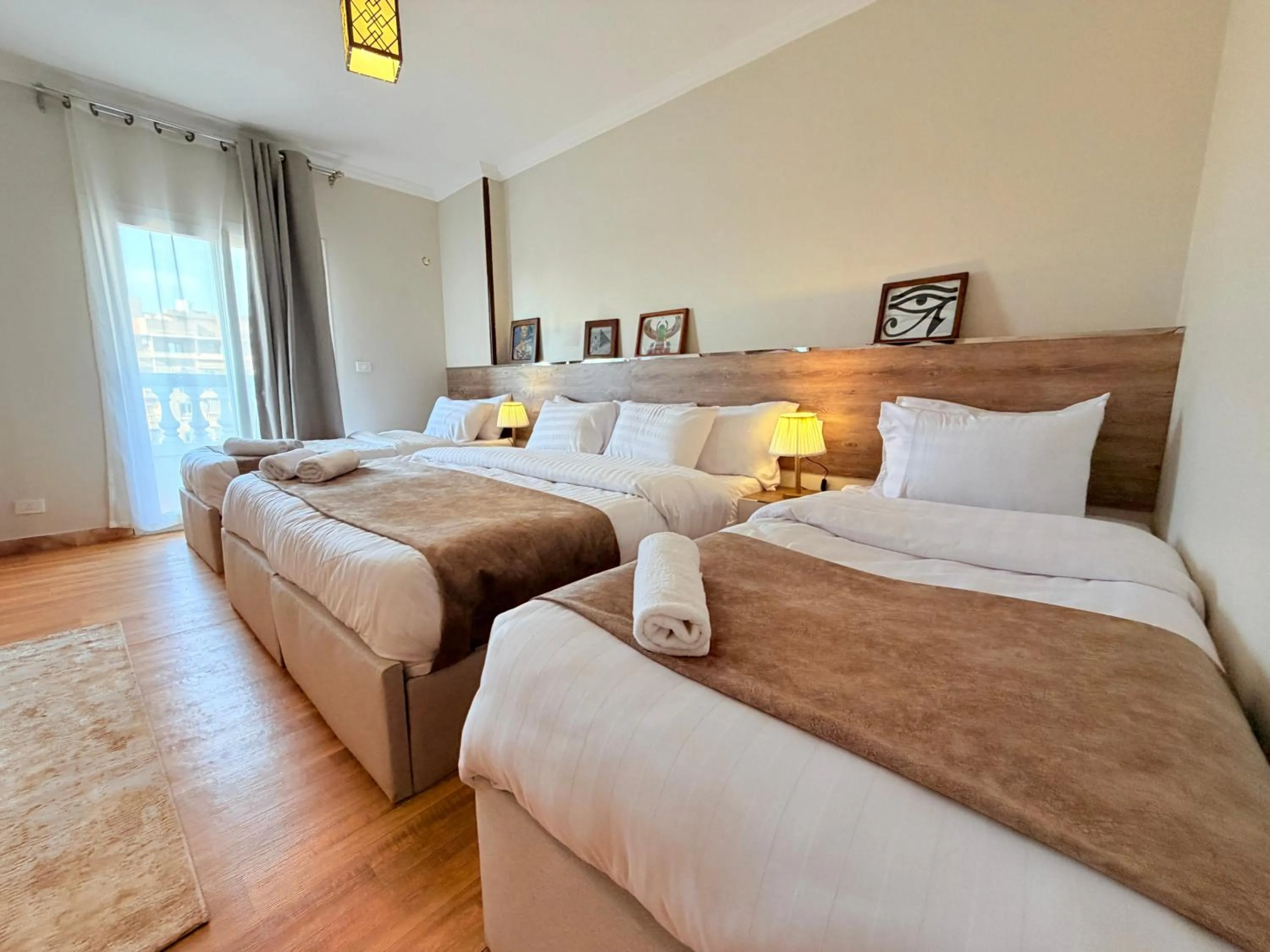 Bed in Eco green pyramids hotel