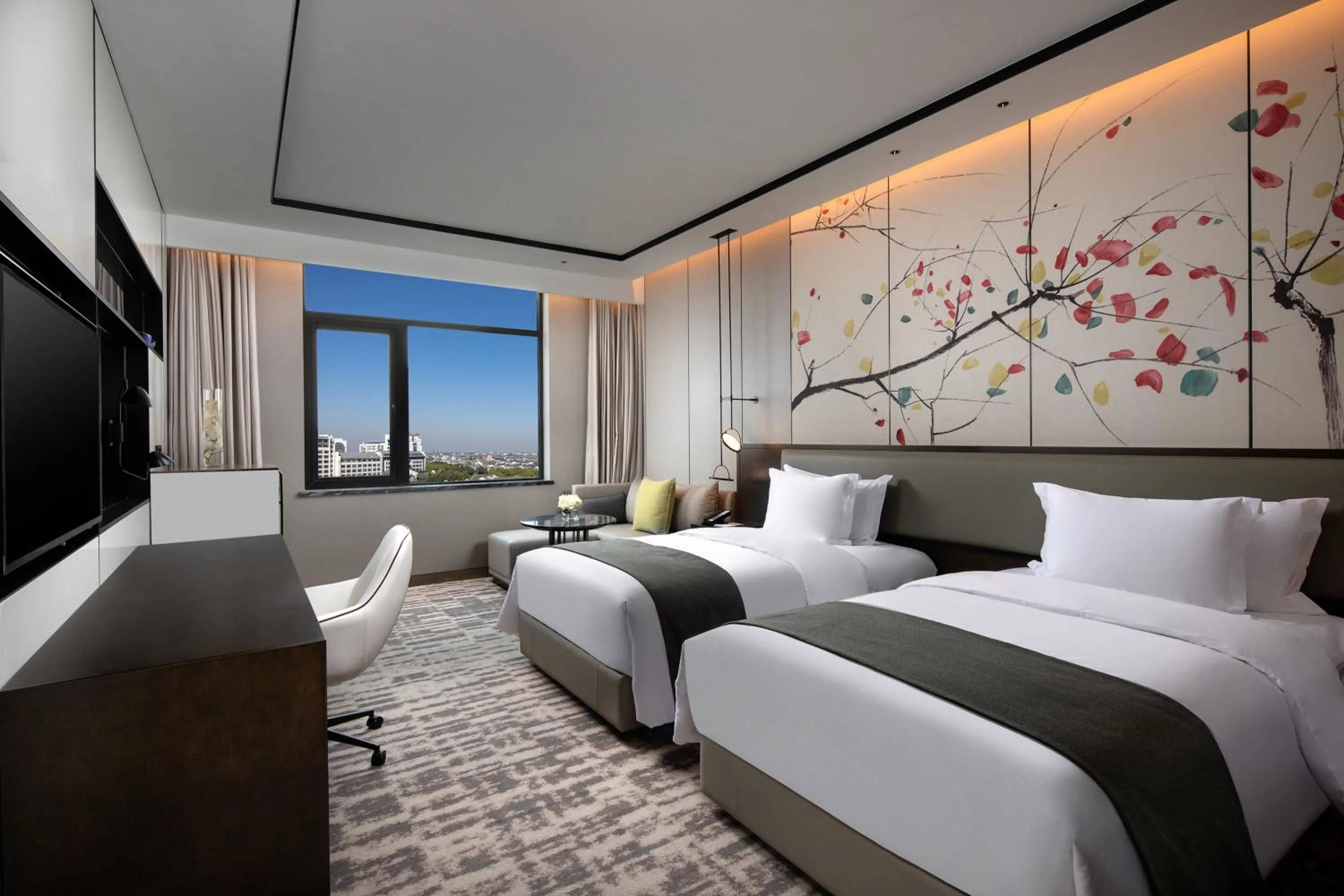 Bed in Crowne Plaza Wuzhen by IHG
