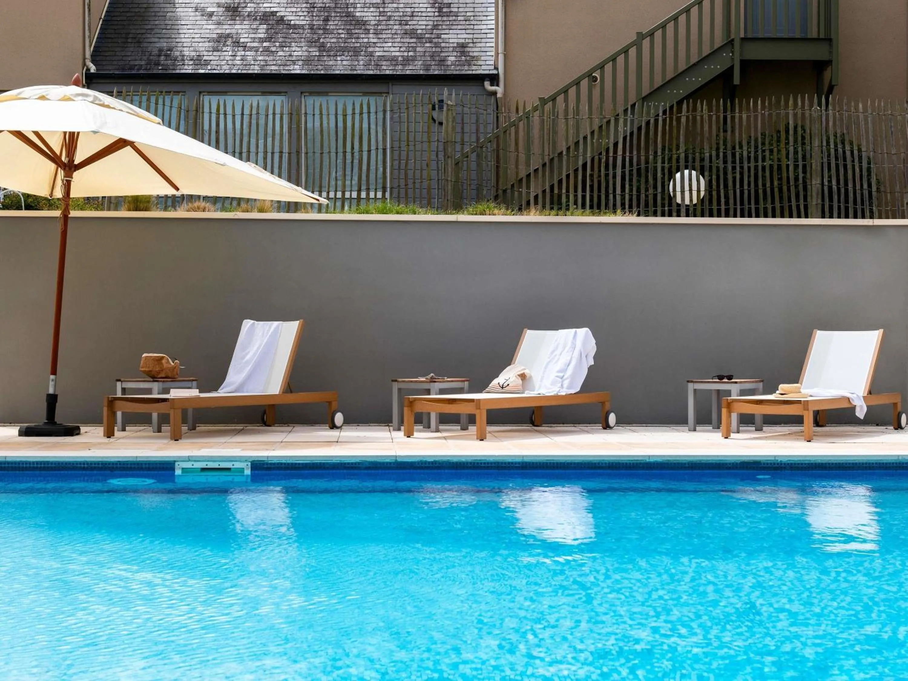 Pool view in Mercure Bayeux Omaha Beach