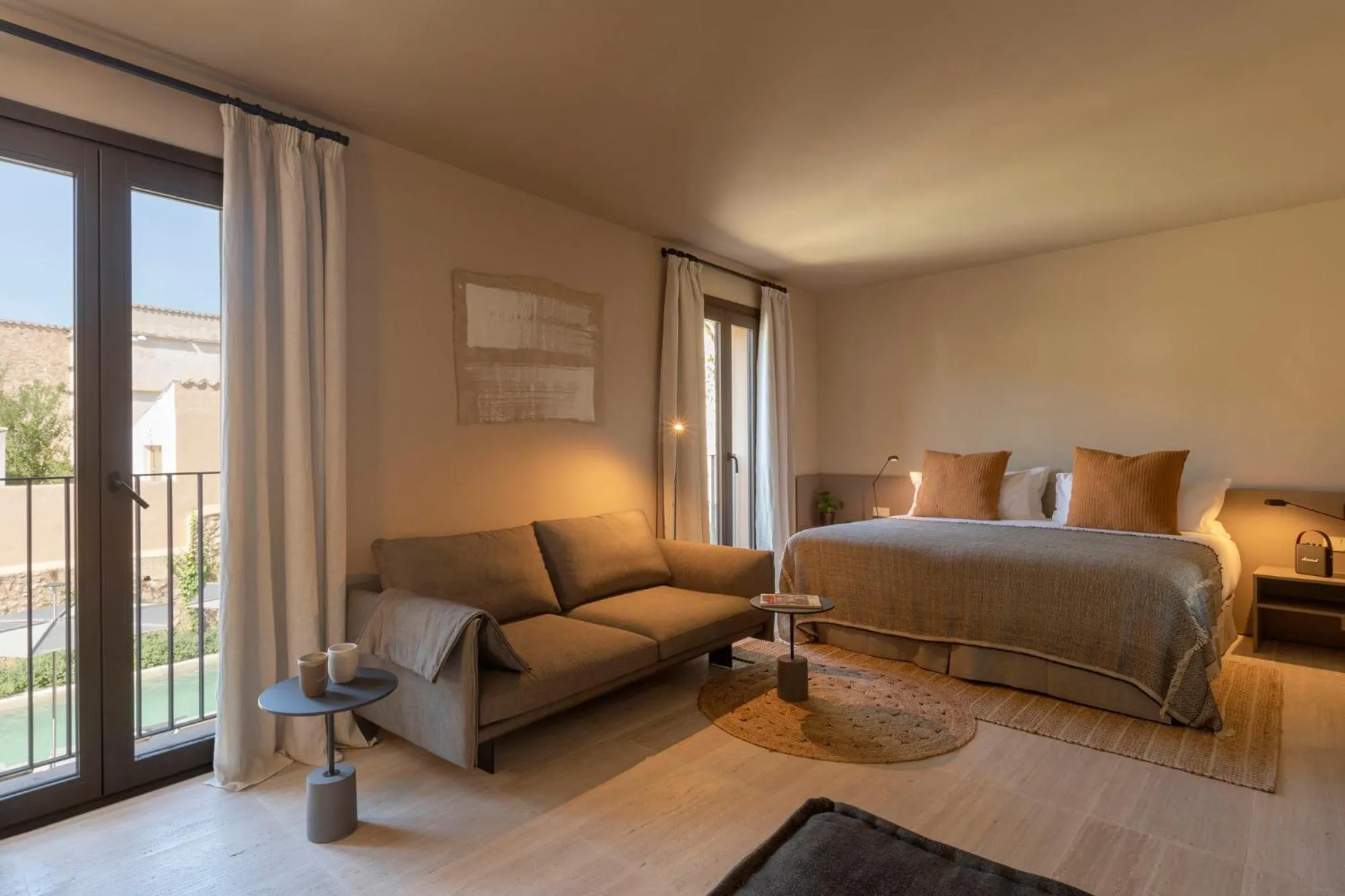 Seating area, Bed in Can Aulí Luxury Retreat - Adults Only