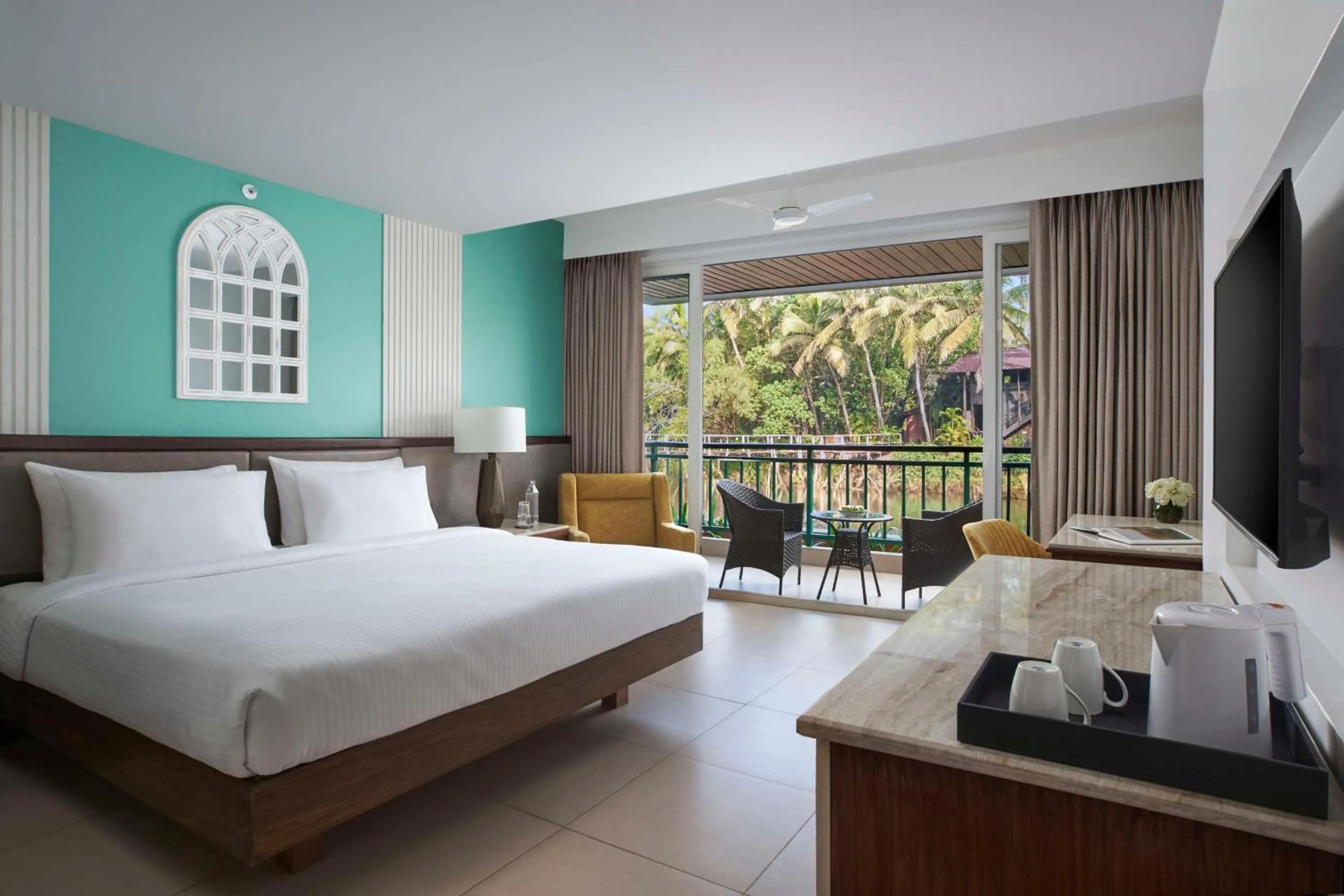 Coffee/tea facilities, Bed in Mandrem Beach Resort, a member of Radisson Individuals Retreat