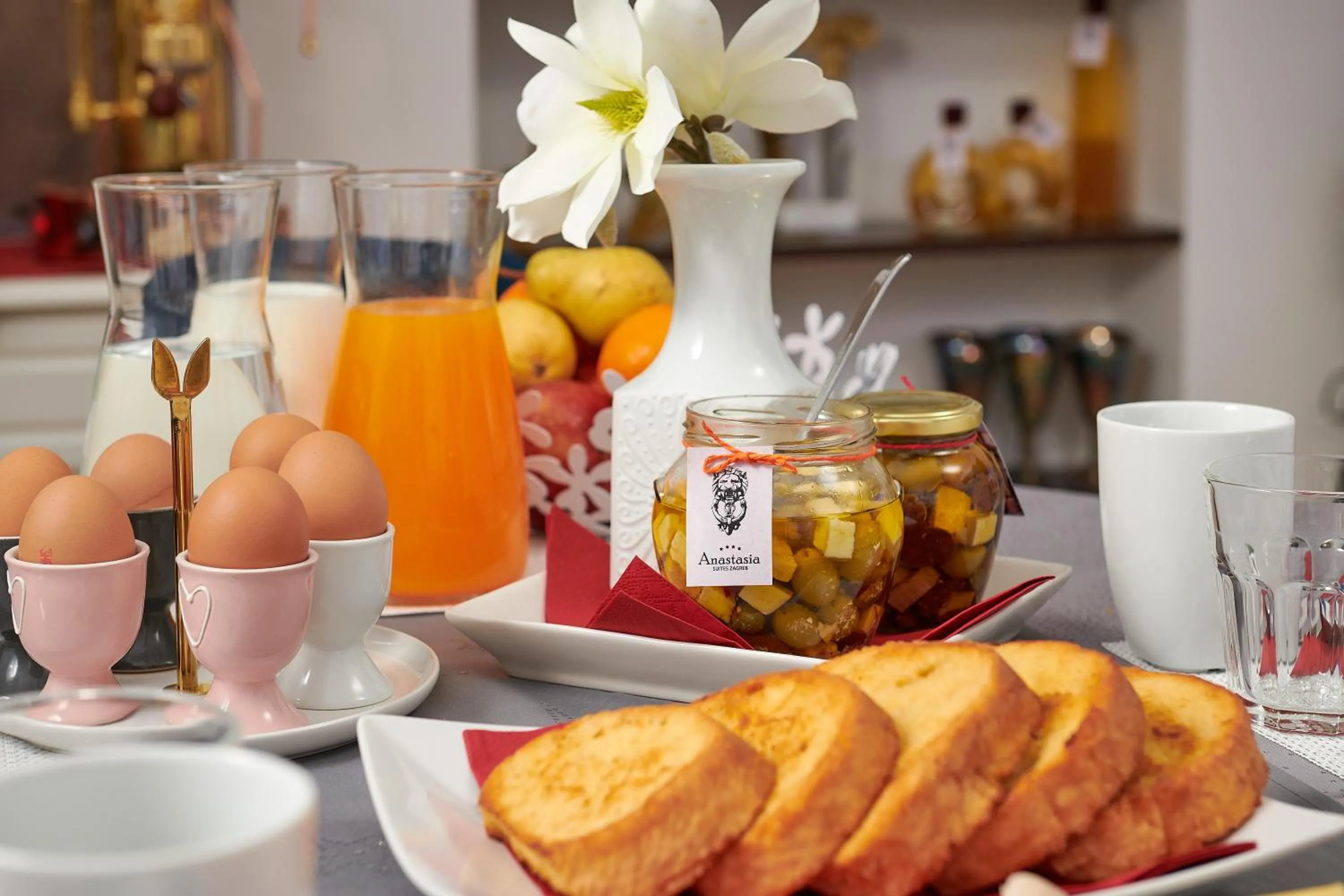 Continental breakfast in Anastasia Suites Zagreb