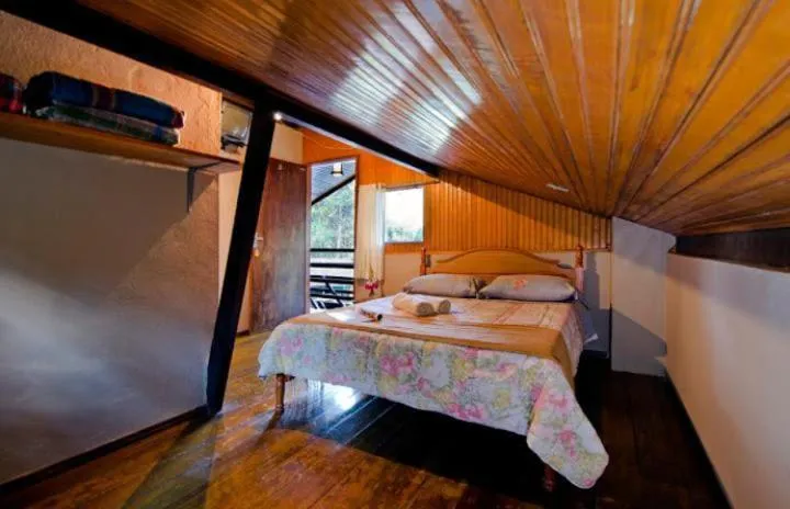 Bed in Pousada da Gruta