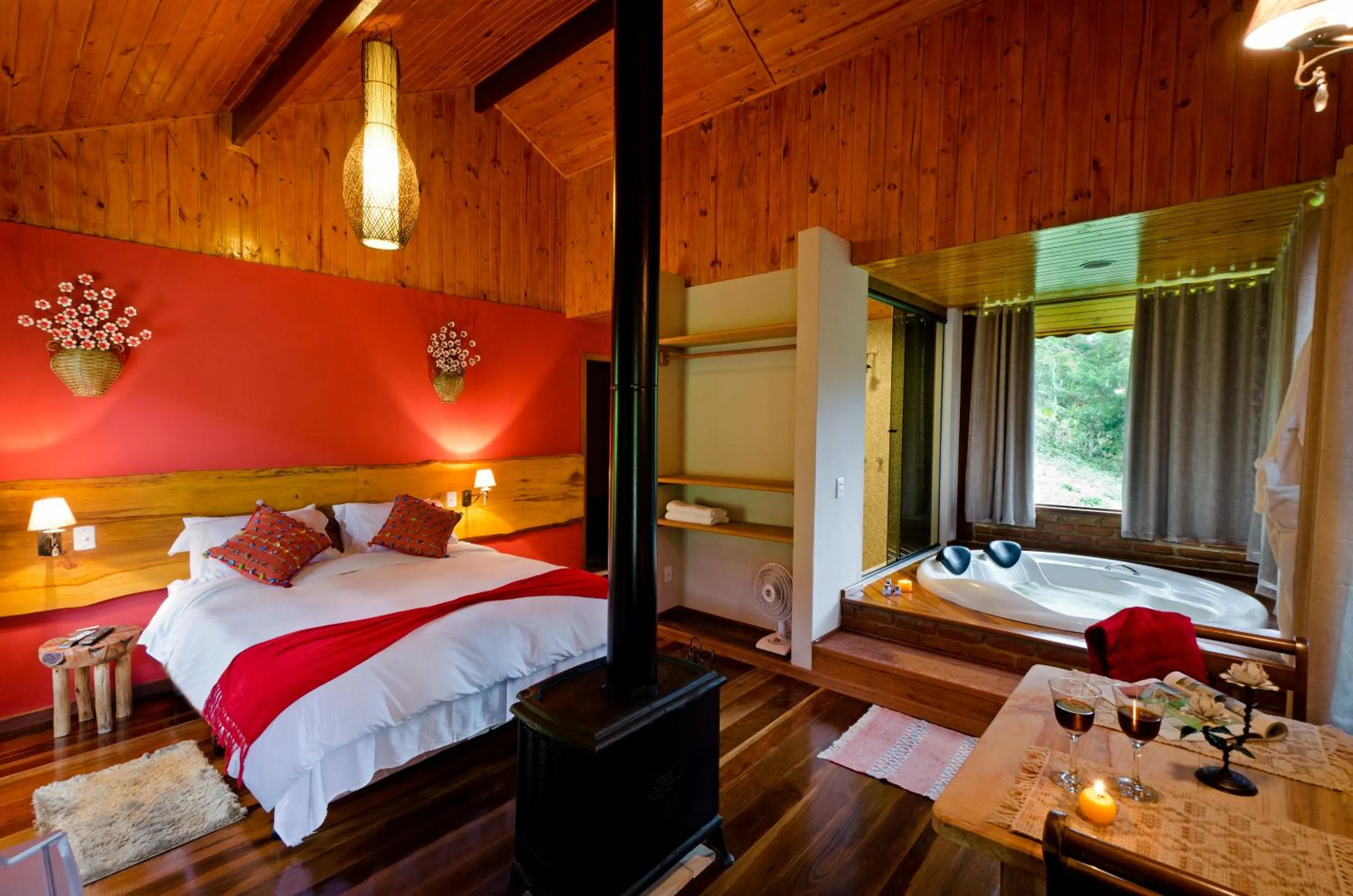 Bed in Pousada da Gruta