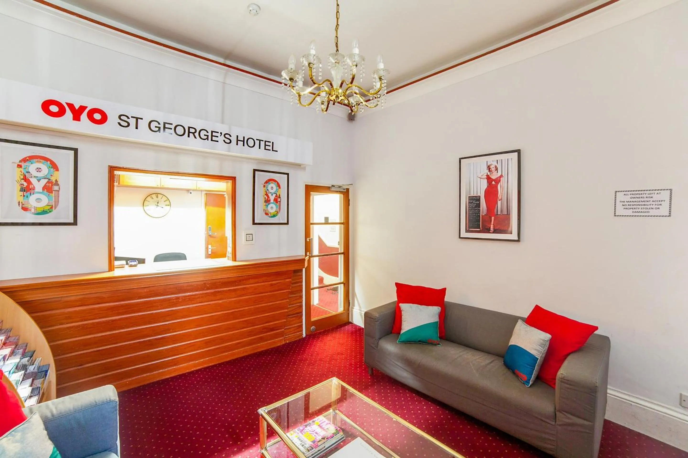 Lobby or reception in St George's Hotel