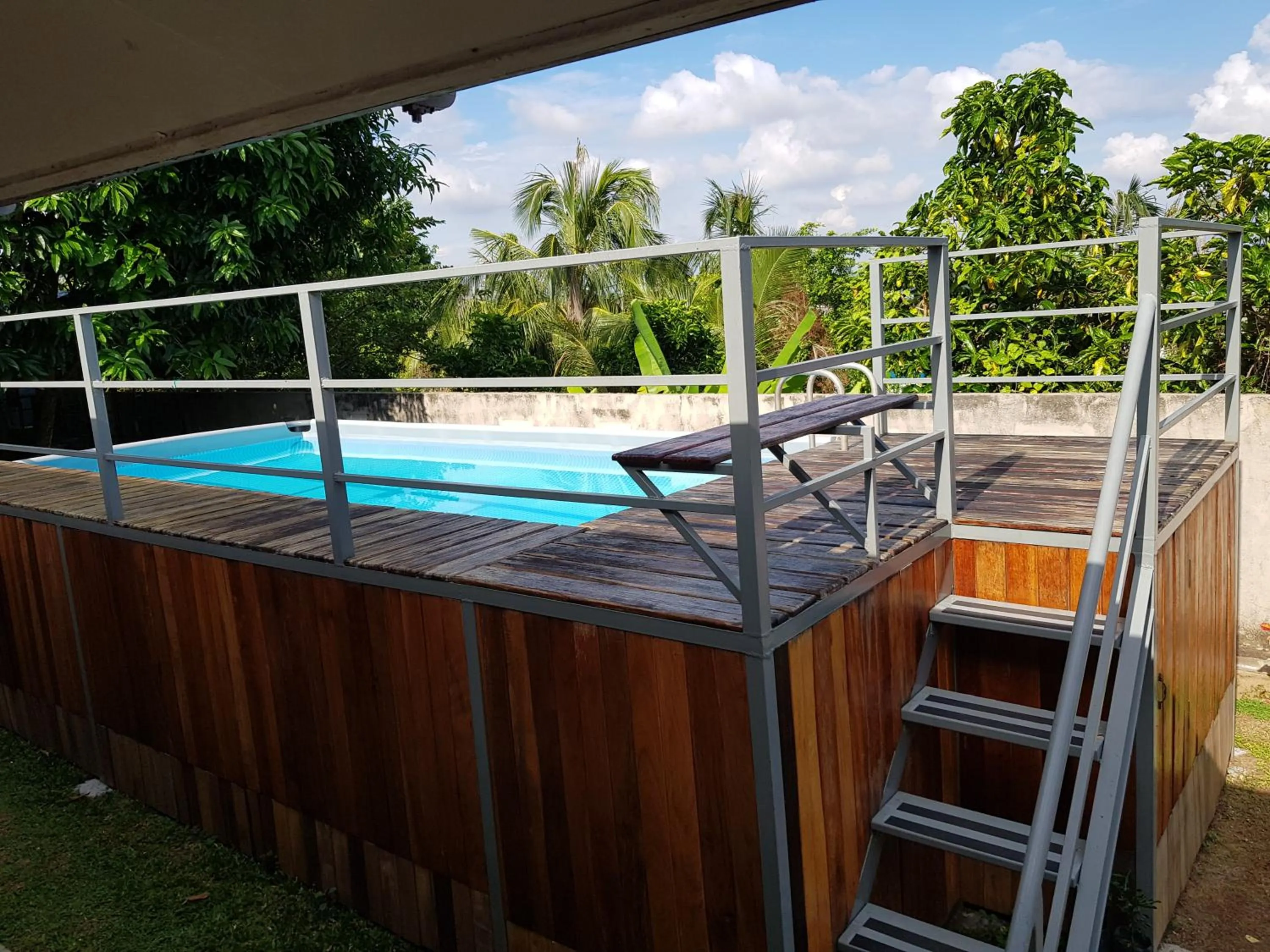 Pool view in Tiny House B&B