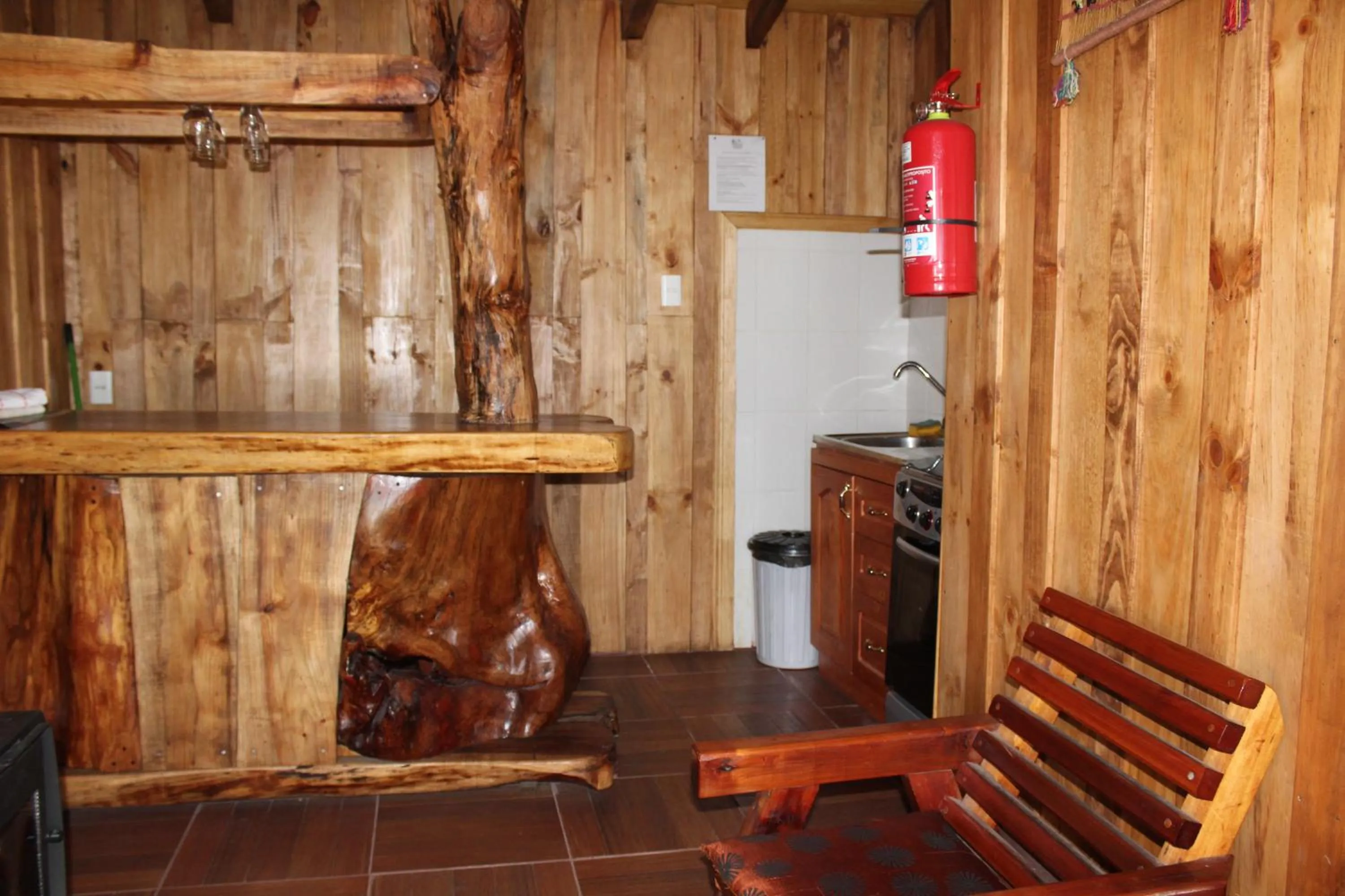 Kitchen or kitchenette in Apart hotel Puchaley Lafquen