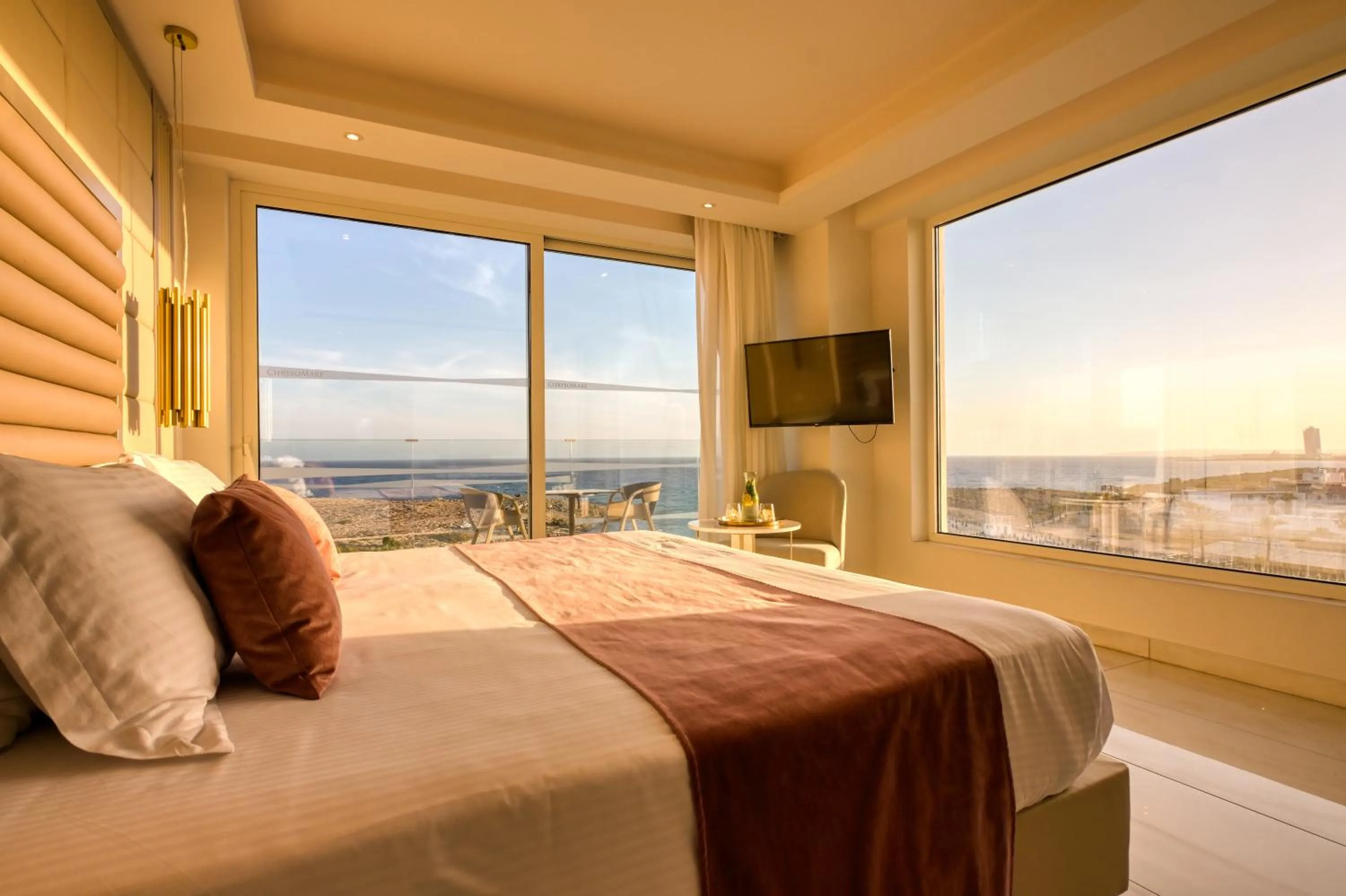 Bed in Chrysomare Beach Hotel & Resort