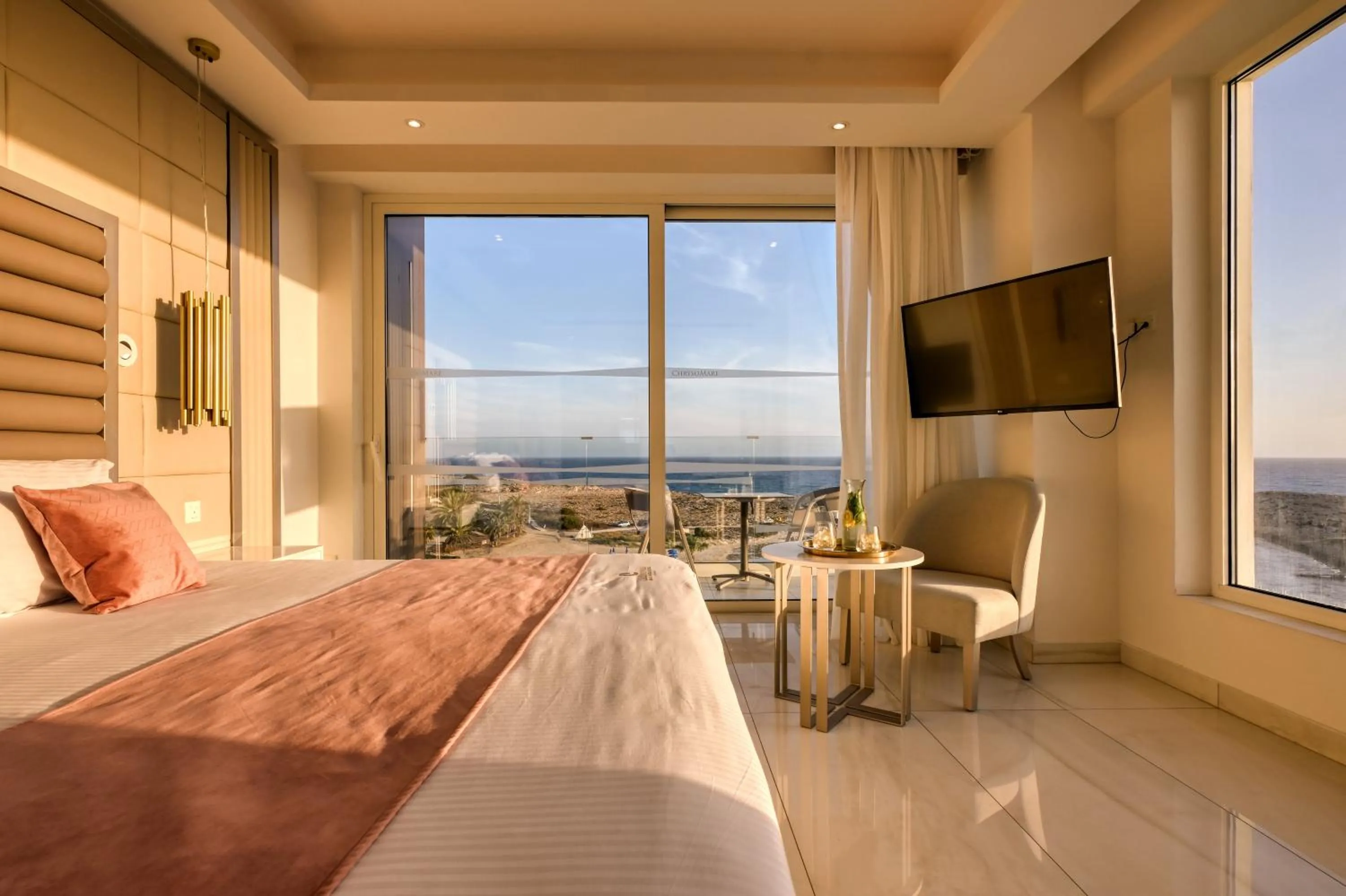 Bed in Chrysomare Beach Hotel & Resort