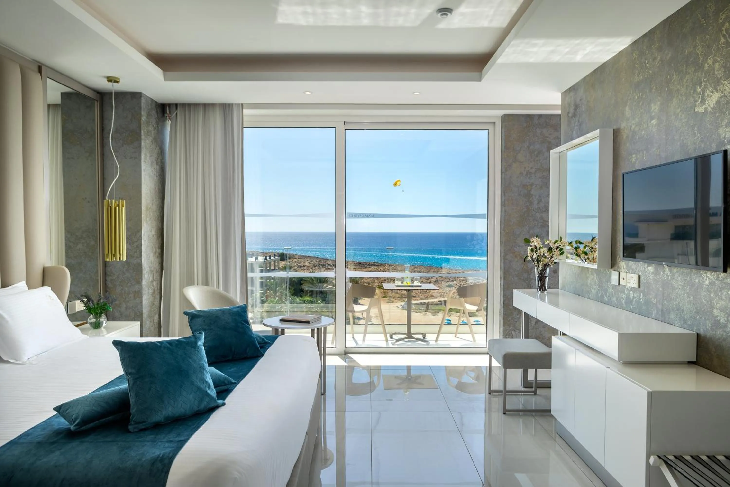 Bed in Chrysomare Beach Hotel & Resort