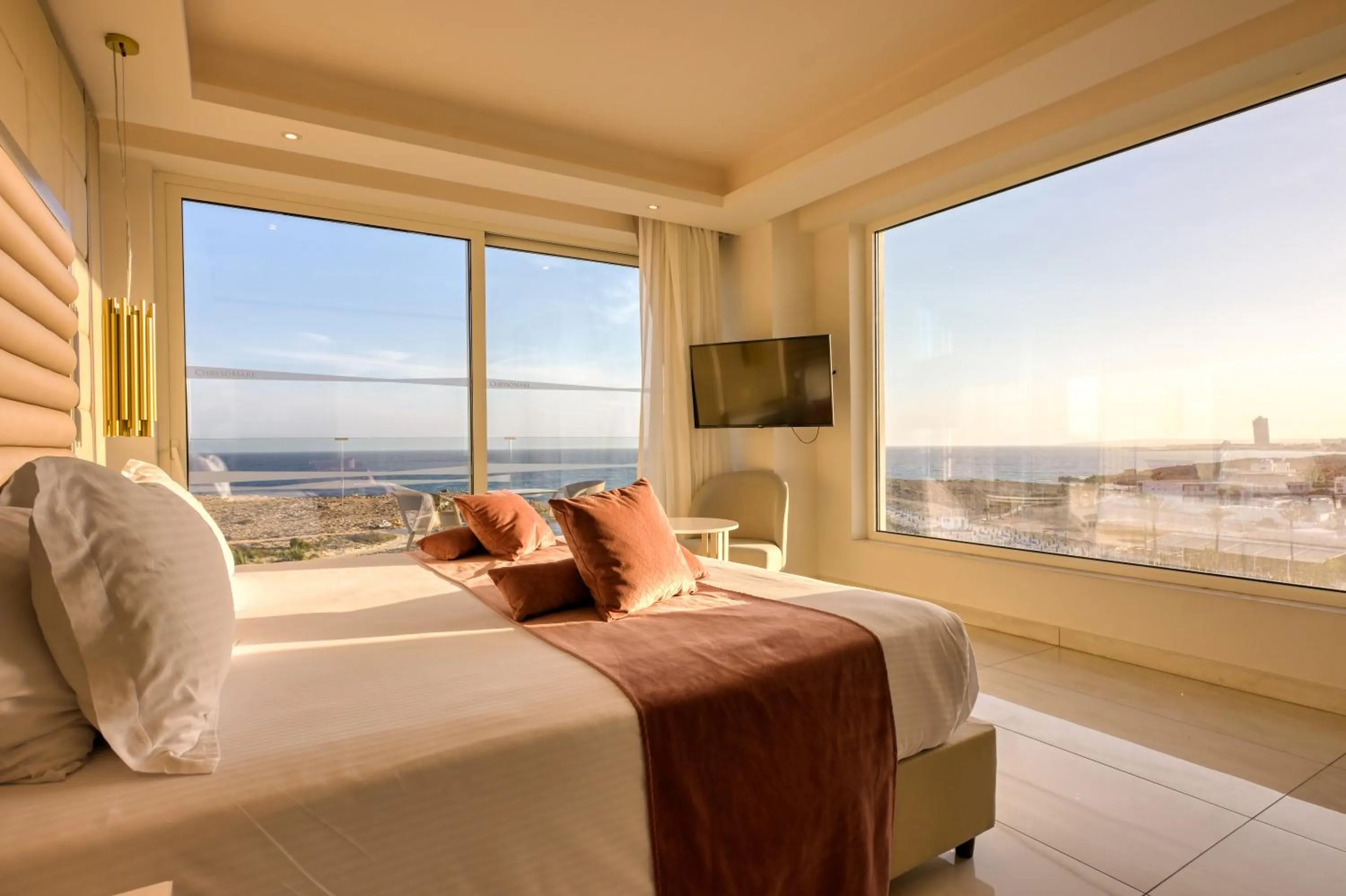 Bed in Chrysomare Beach Hotel & Resort