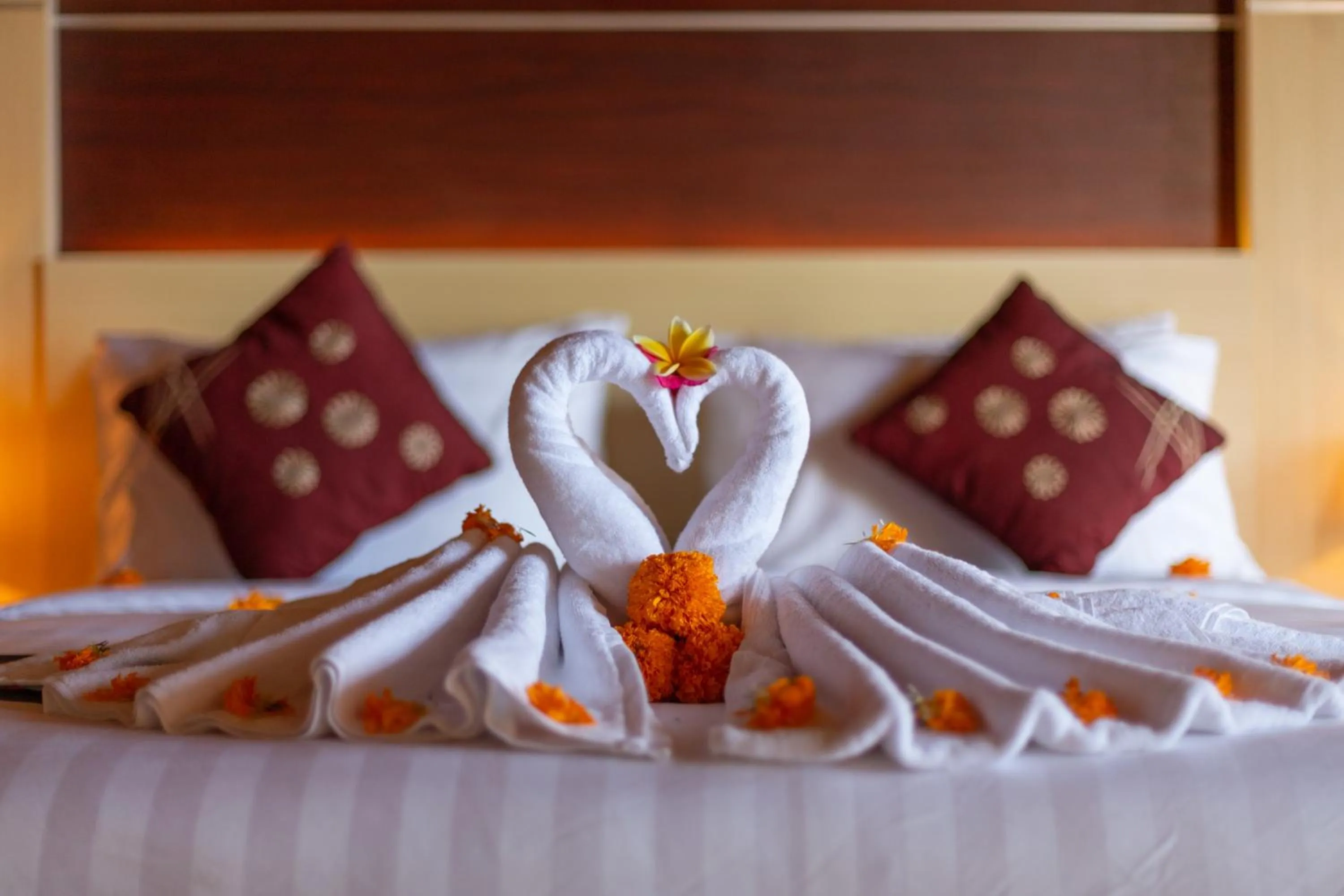 Bed in Sunrise Cottage