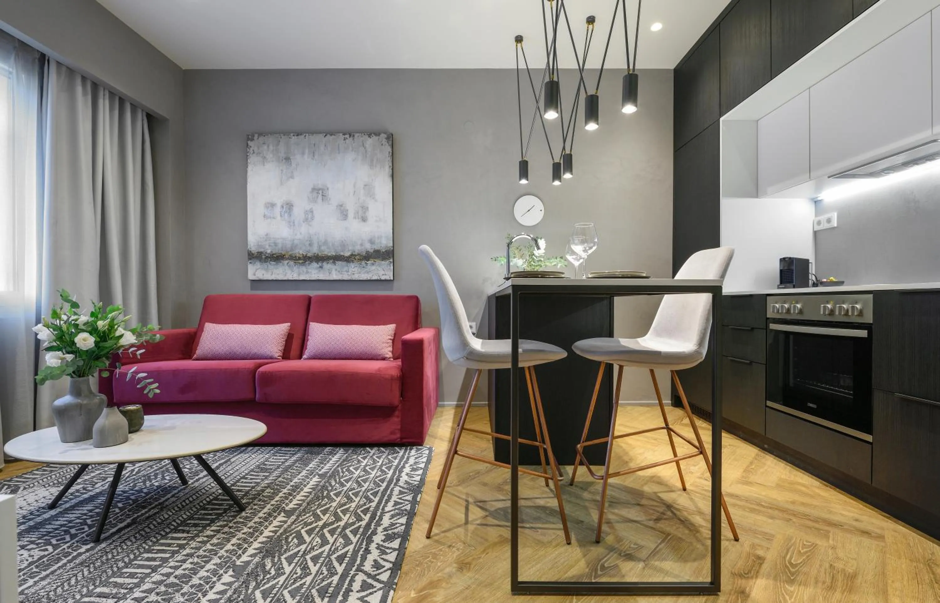 Kitchen or kitchenette in Olvios Luxury Suites