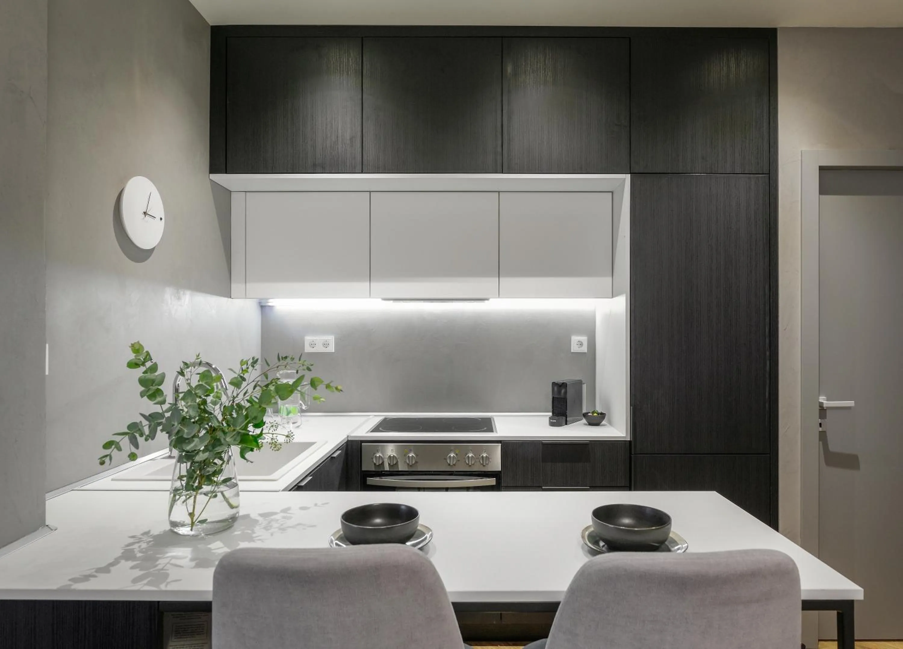 Kitchen or kitchenette in Olvios Luxury Suites